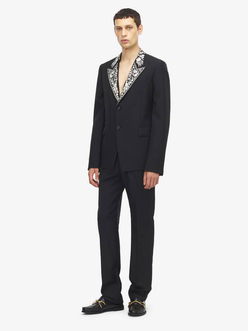 Floral Embroidery Double-breasted Jacket | Alexander McQueen - image 2