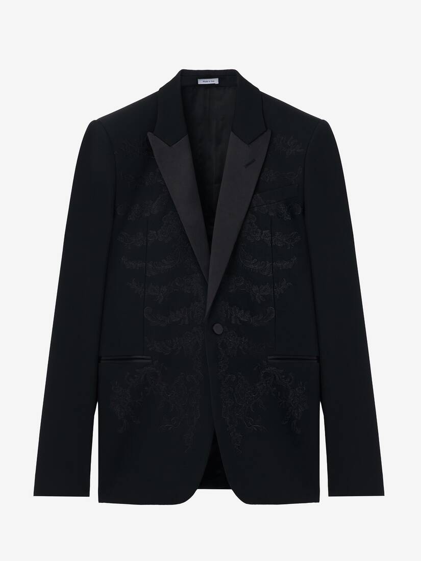Lace Ribcage Embroidery Single-breasted Jacket | Alexander McQueen - image 1