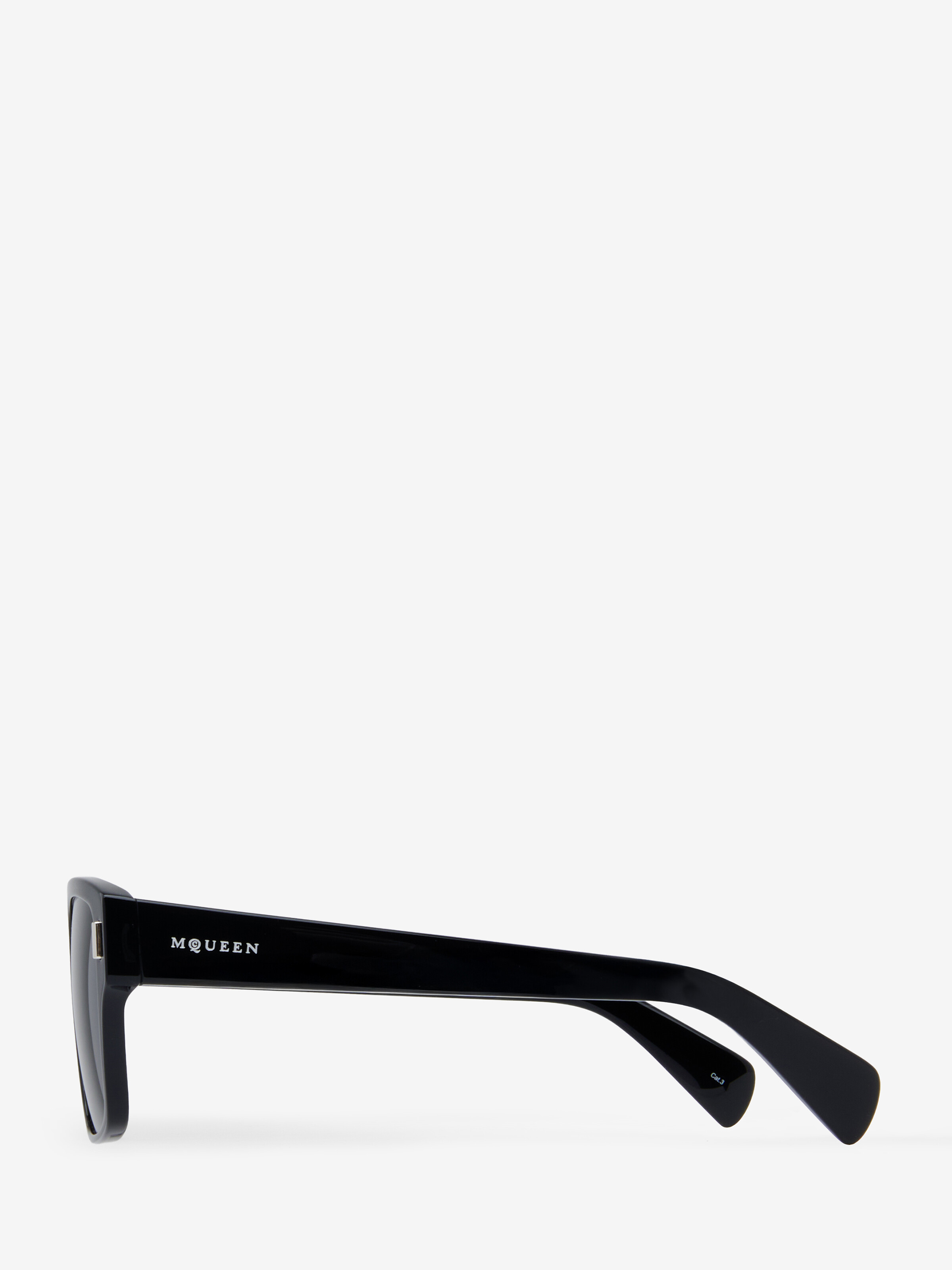 Women's T-Bar Rivet Square Sunglasses in Black in Recycle Acetate & Bio Nylon Lens | Alexander McQueen - image 3