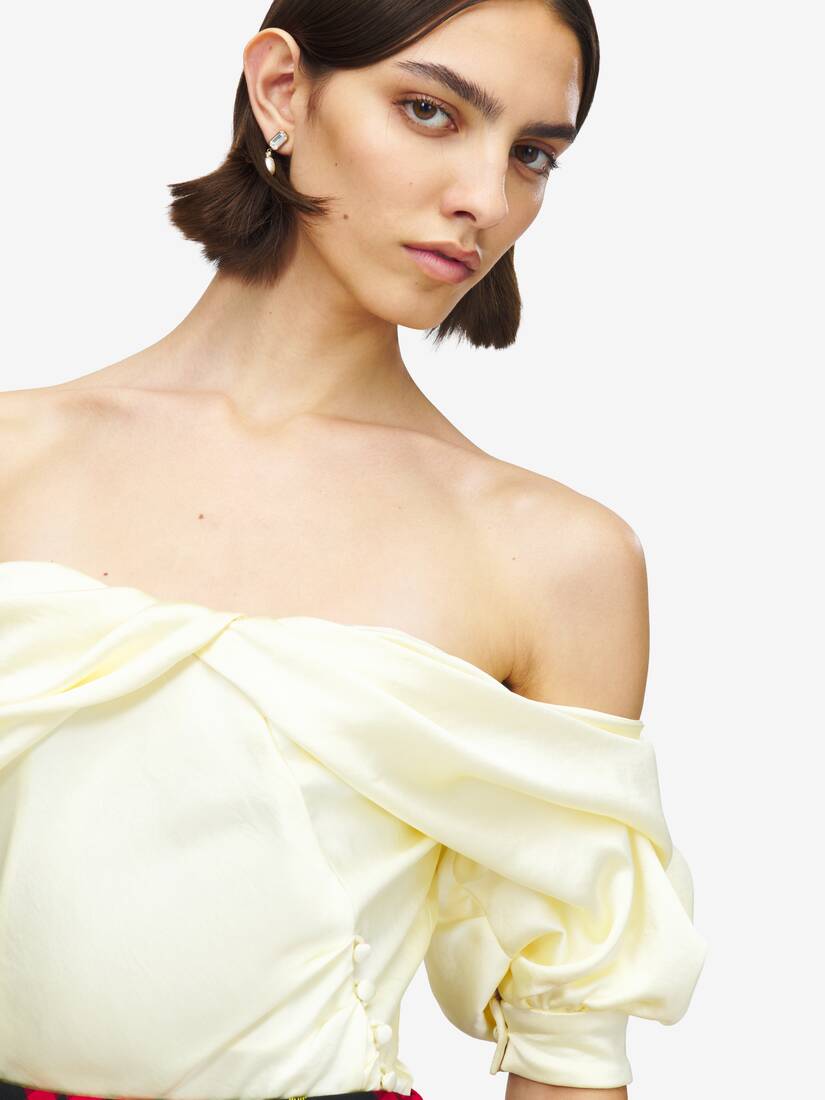 Off-the-shoulder Draped Top | Alexander McQueen - image 6