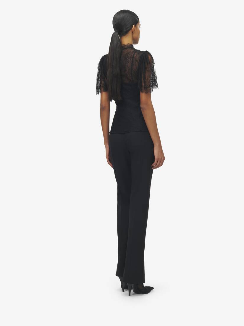 Wool Gabardine Tailored Trousers