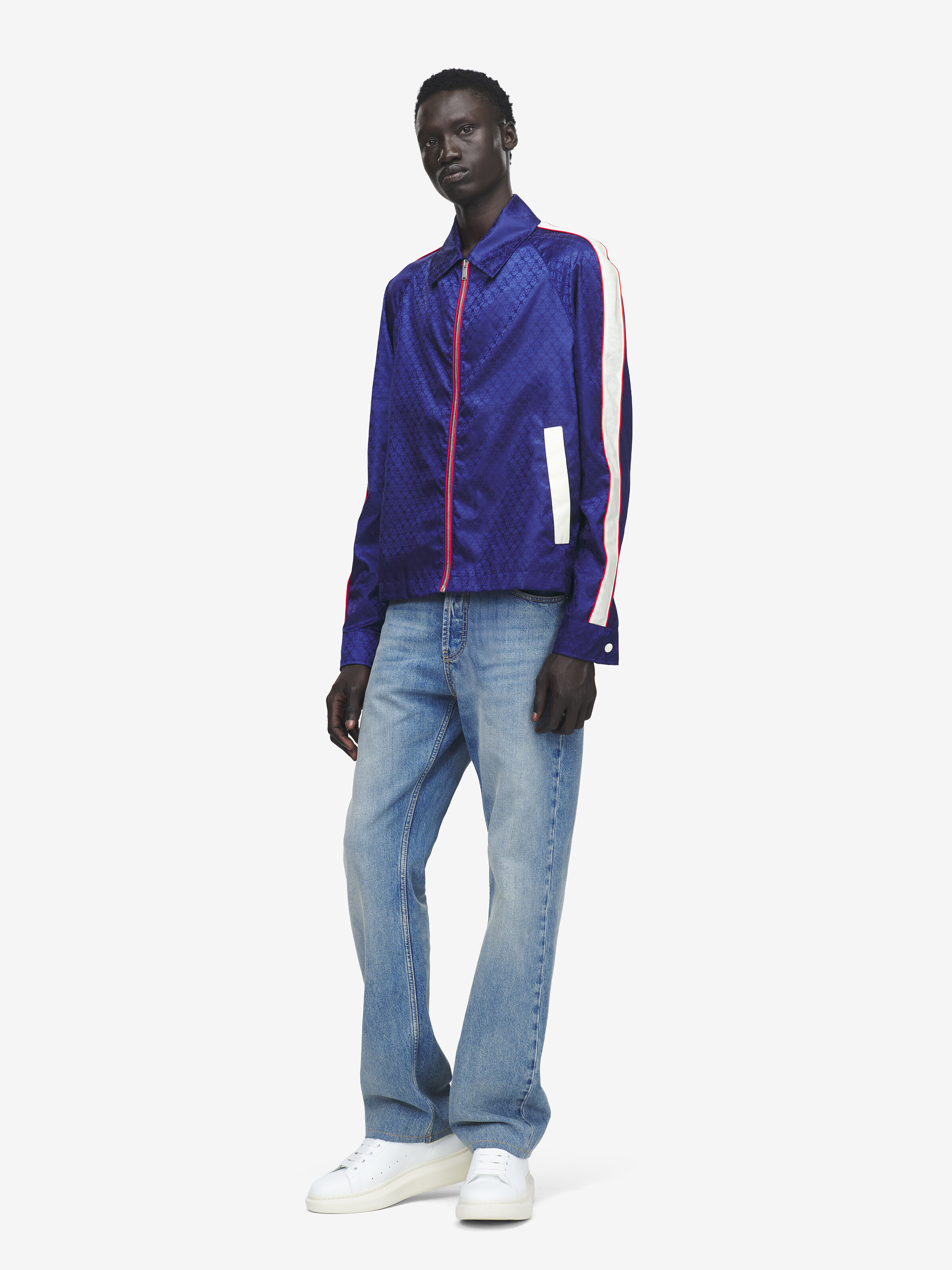 Veste en jacquard Skull pour Homme en Bleu in 100% Polyamide | Alexander McQueen - image 2