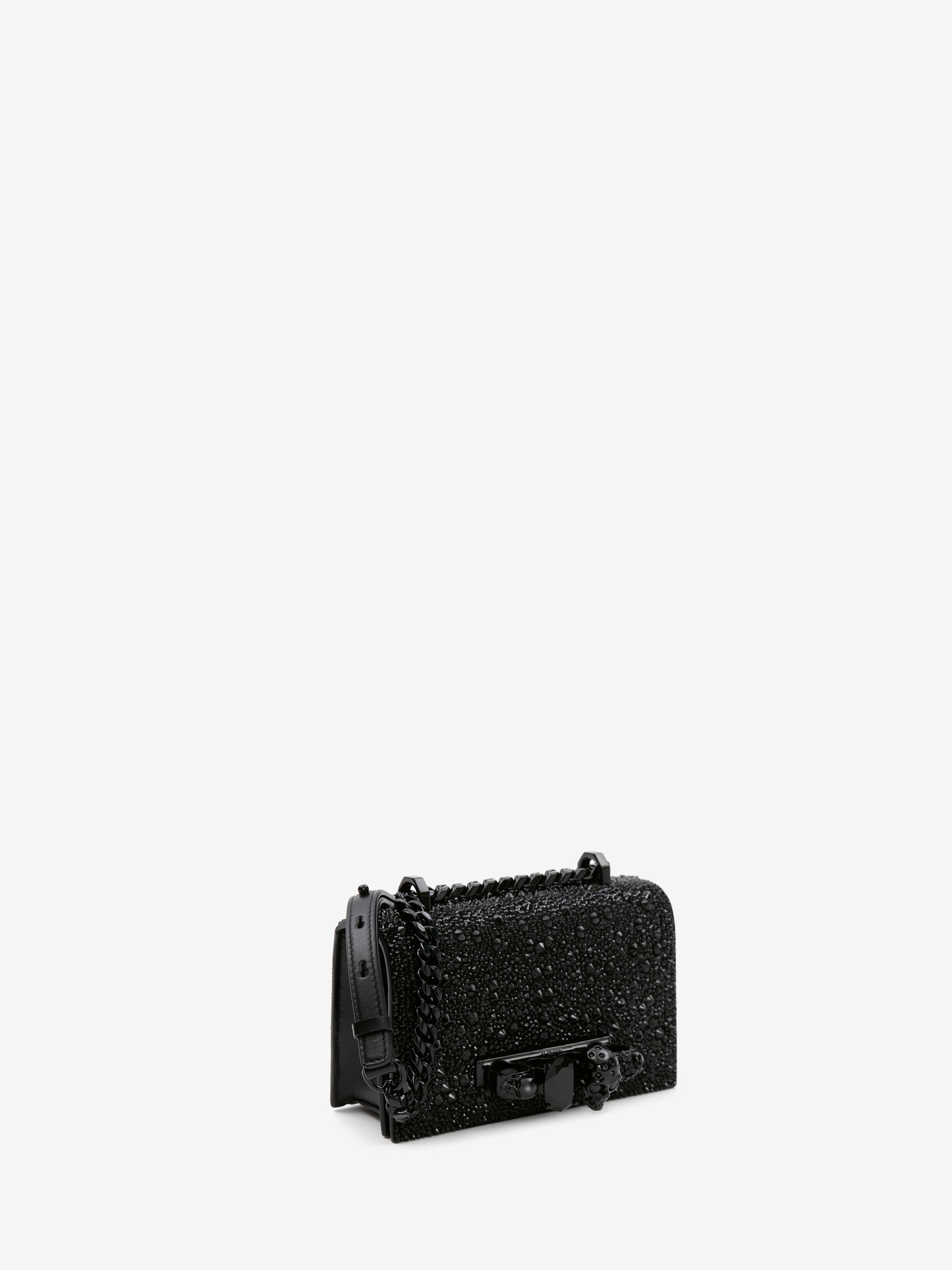 Women's Crystal-embellished Mini Jewelled Satchel in Black in 100% Calf Leather | Alexander McQueen - image 2