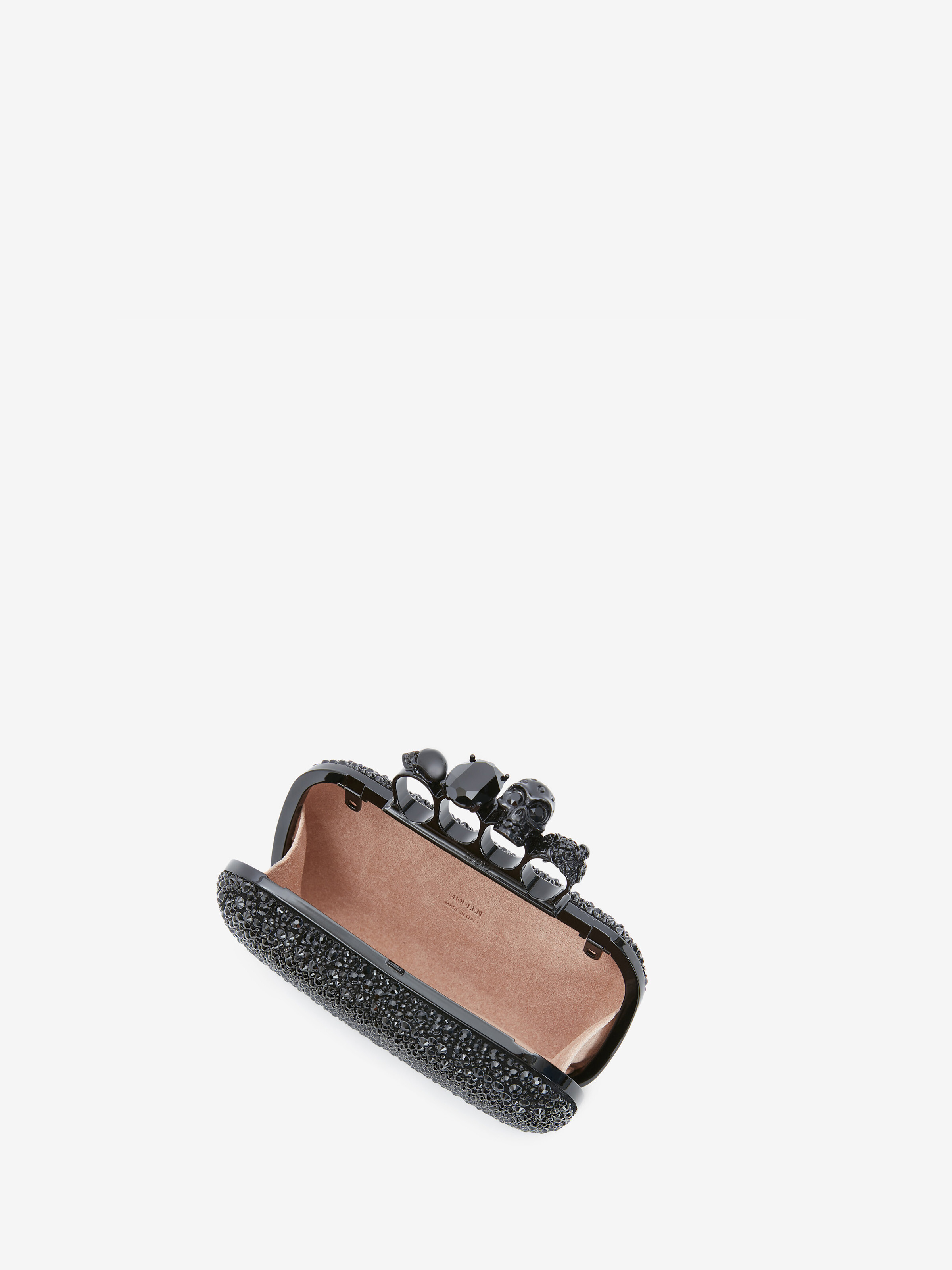 Women's Knuckle Clutch With Chain in Black in Calf leather | Alexander McQueen - image 3