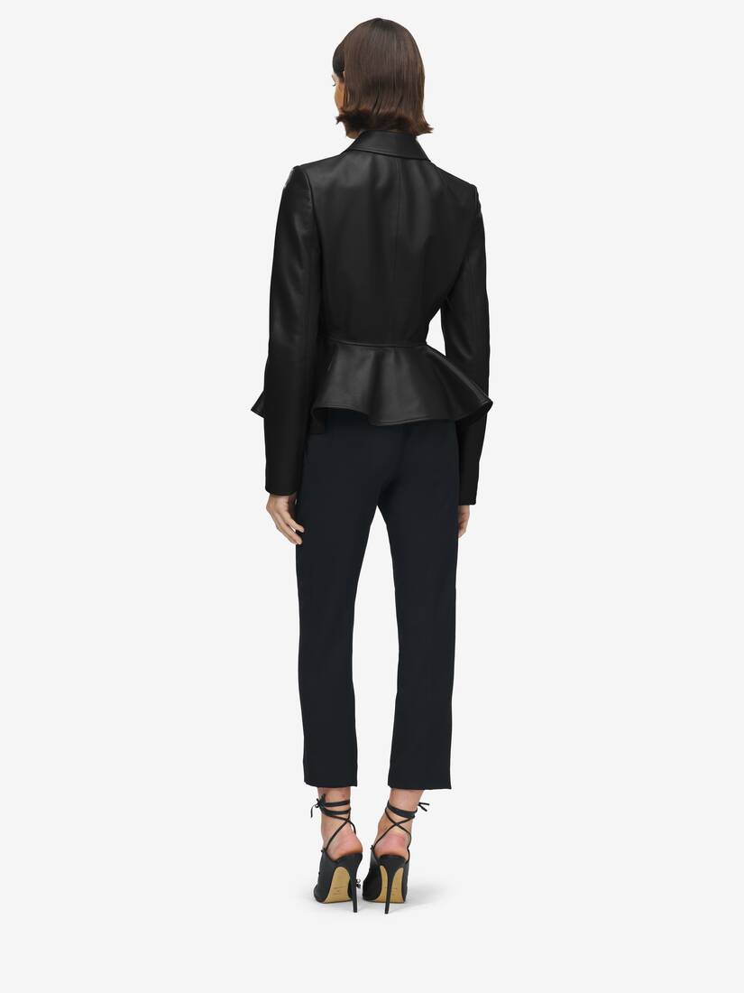 Veste à basque en cuir | Alexander McQueen - image 4