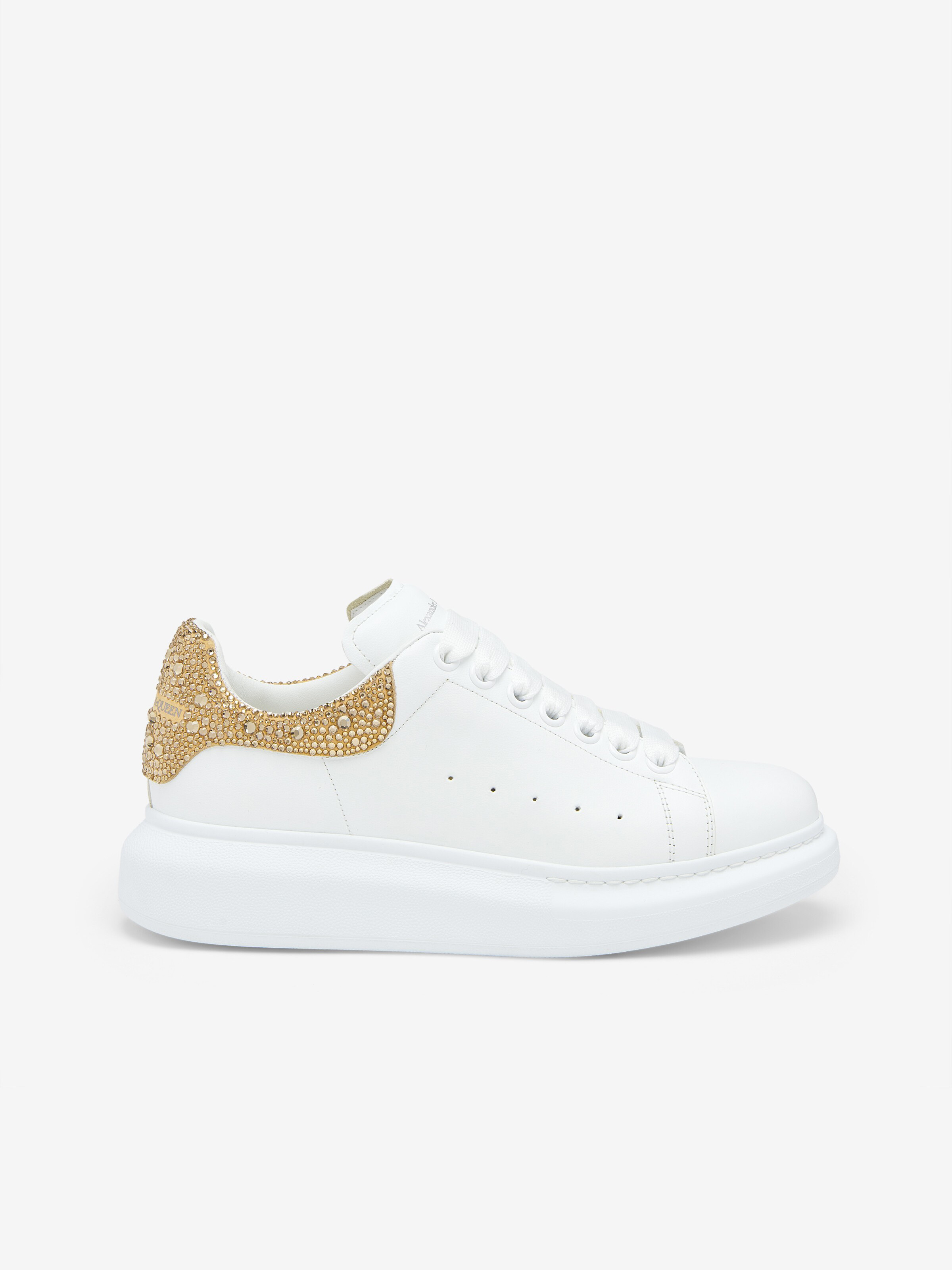 Sneakers Oversize pour Femme en Blanc/Doré in Cuir de veau | Alexander McQueen - image 1