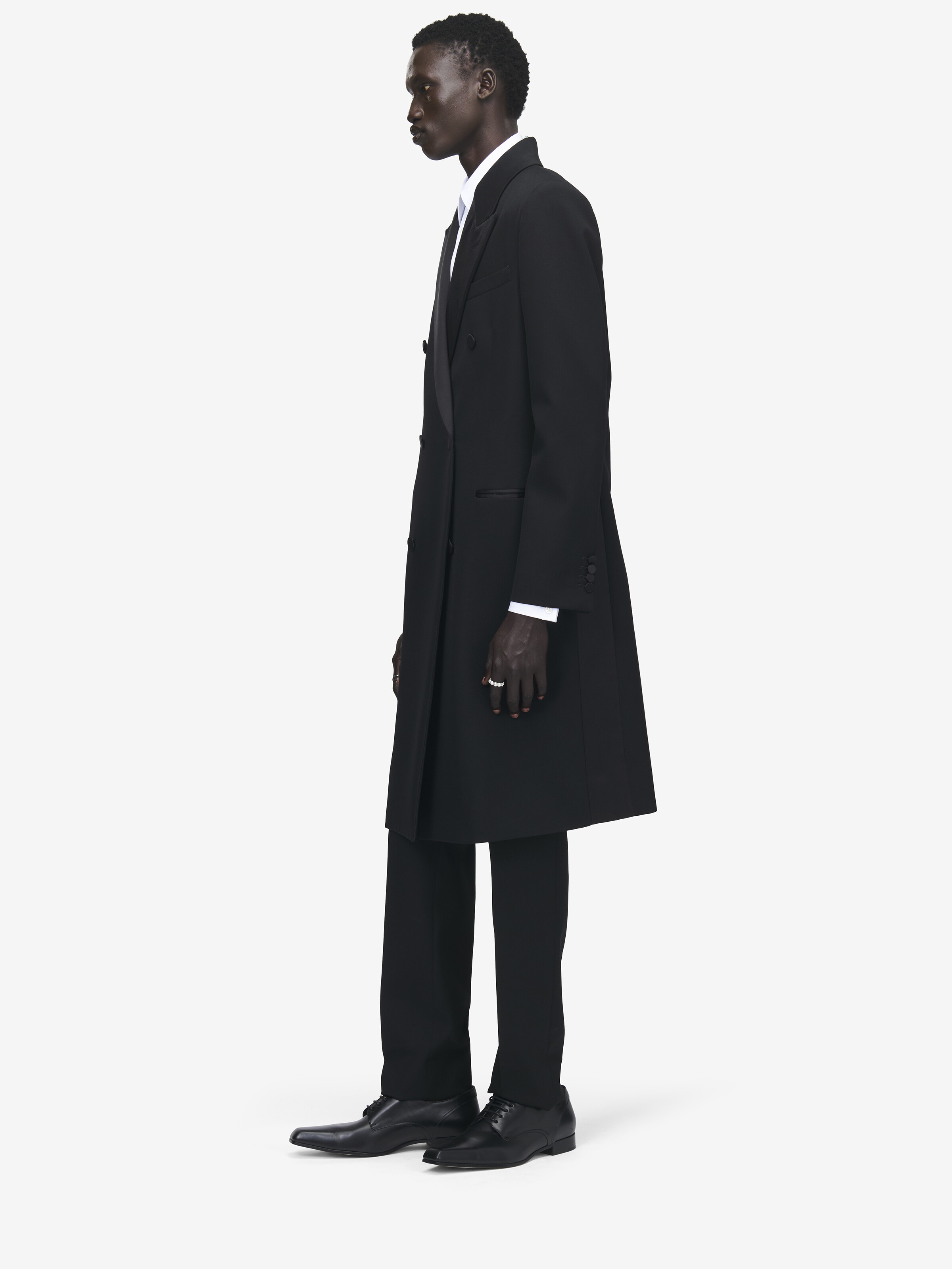 Manteau à Double Boutonnage en Feutre de Laine