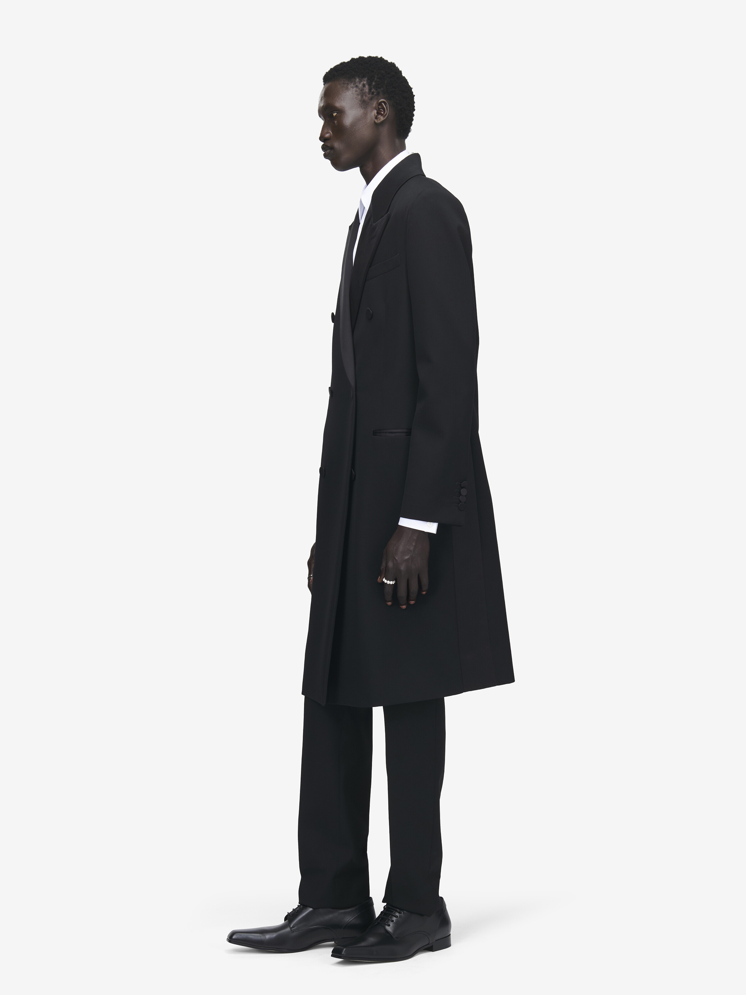 Manteau à Double Boutonnage en Feutre de Laine pour Homme en Noir in 100% Laine | Alexander McQueen - image 3