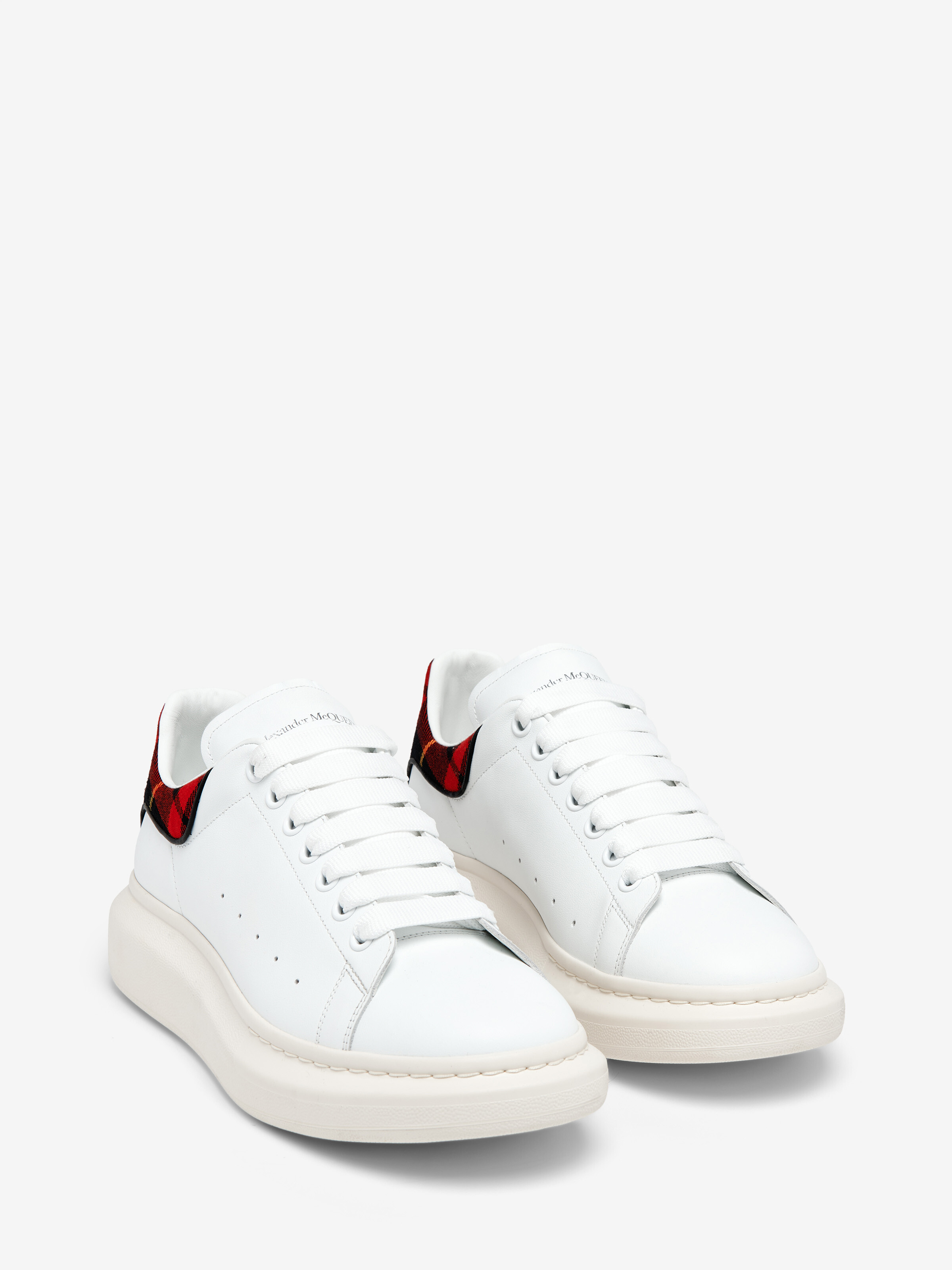 Men's Oversized Sneaker in White/Red in Calf Leather | Alexander McQueen - image 3