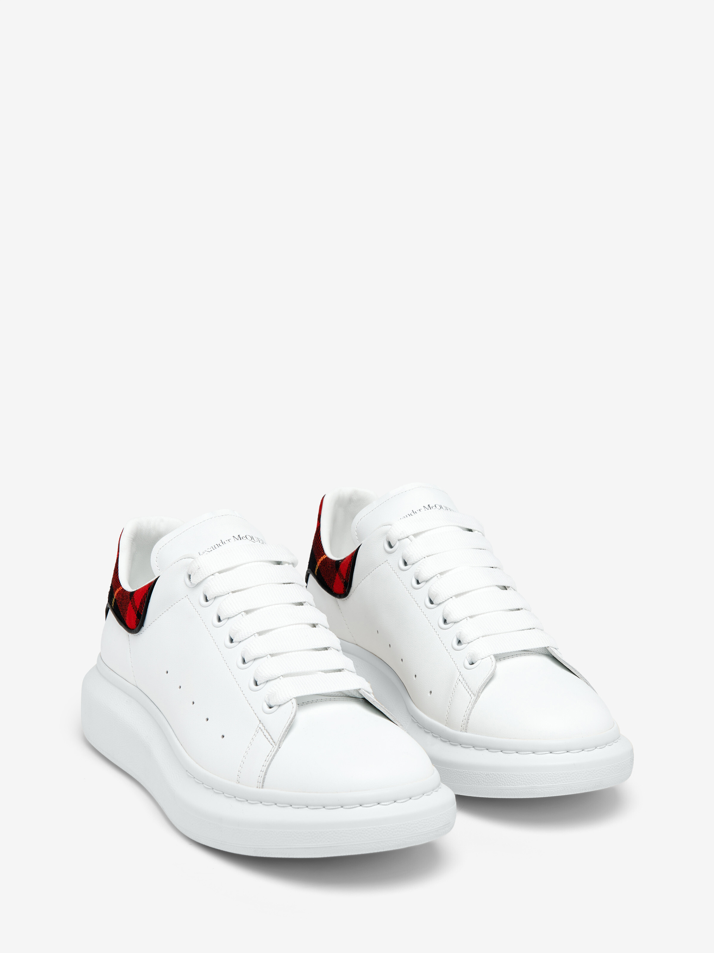 Men's Oversized Sneaker in White/Red in Calf Leather | Alexander McQueen - image 3