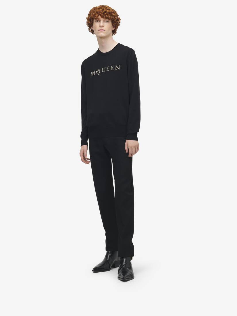 Pullover mit McQueen Logo aus Spiegelkristallen | Alexander McQueen - image 2