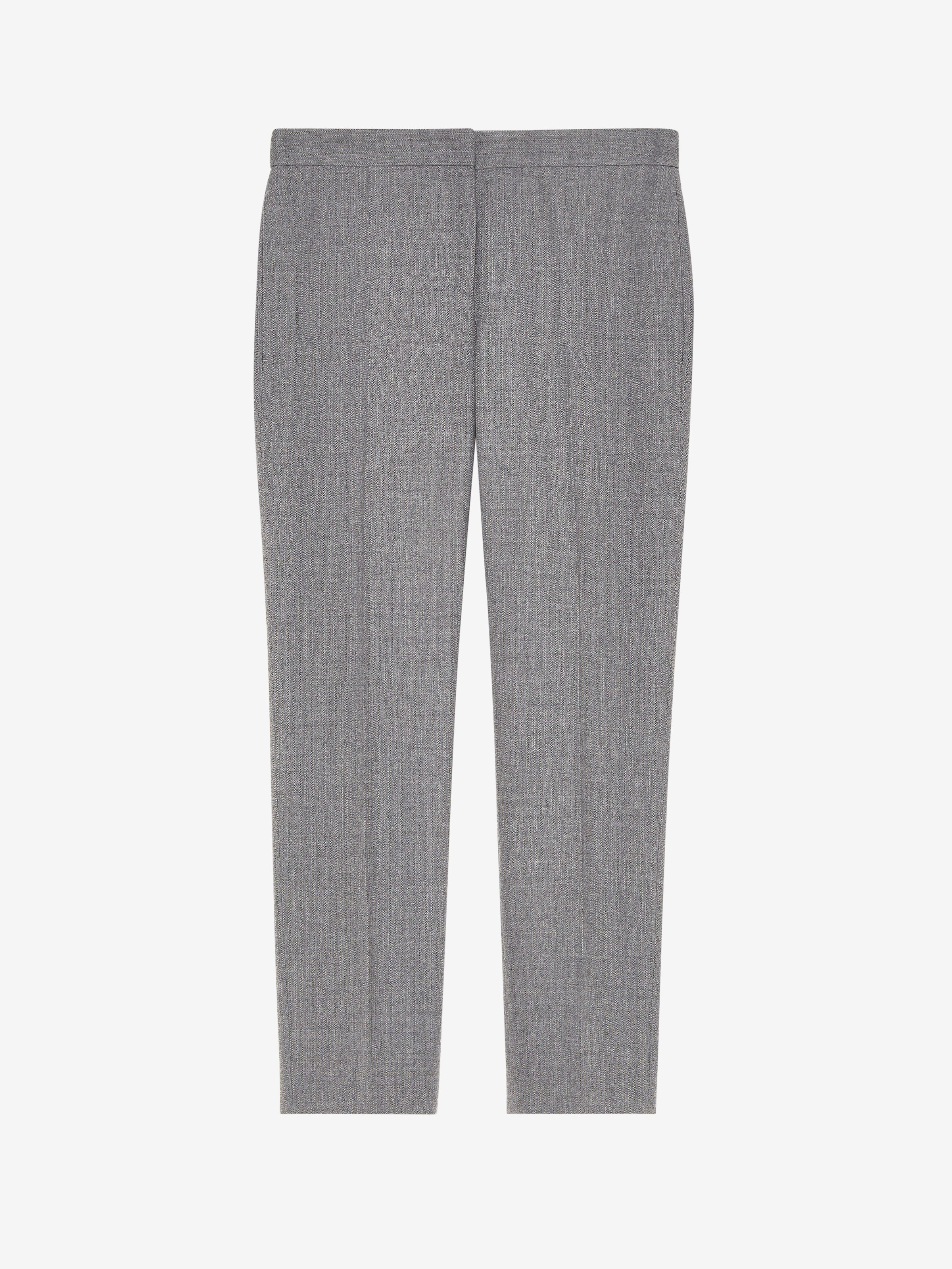 Women's Wool Pinstripe Cigarette Trousers in Grey in 100% Wool - Lining: 100% Cupro | Alexander McQueen - image 1