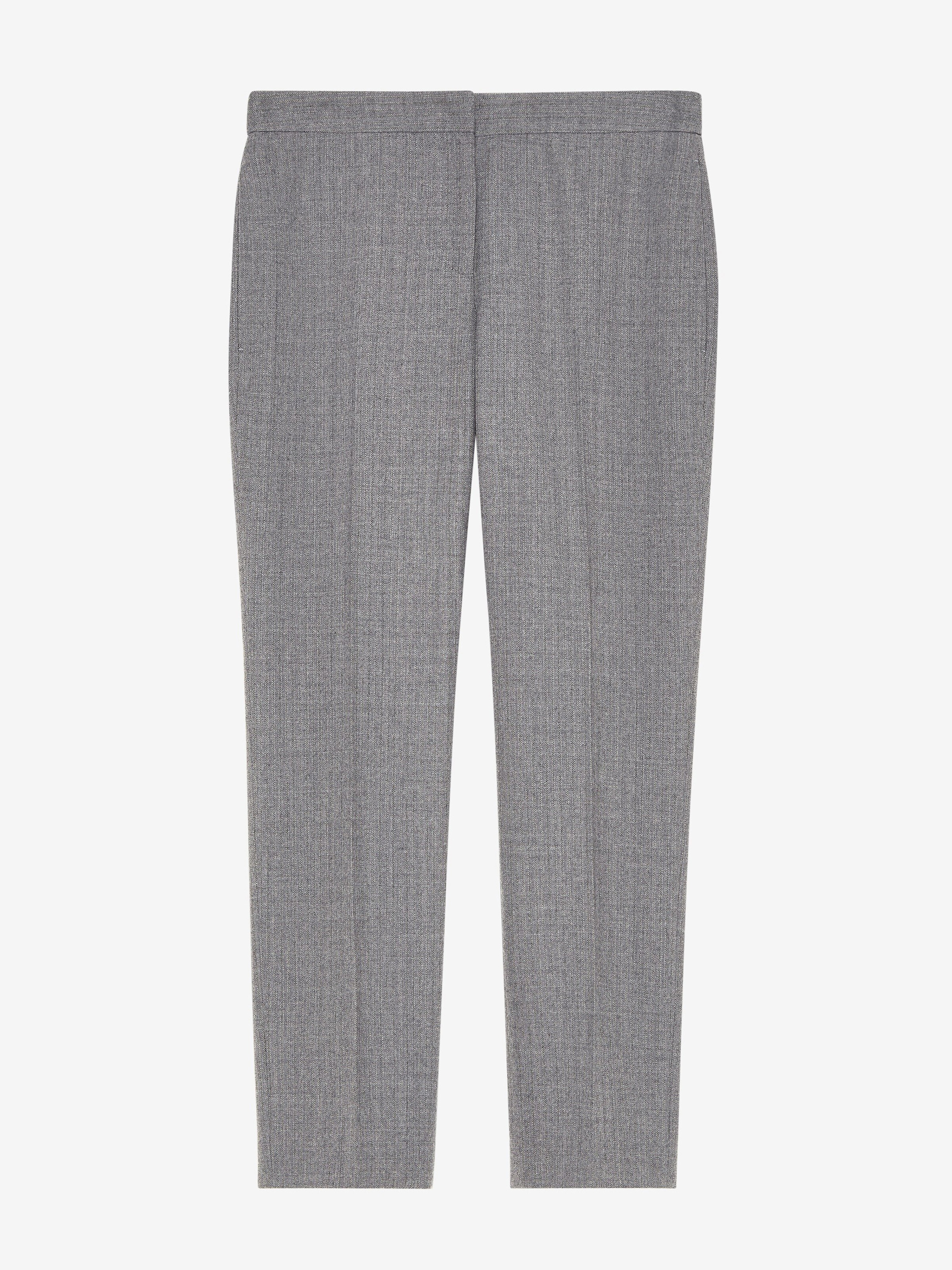 Wool Pinstripe Cigarette Trousers
