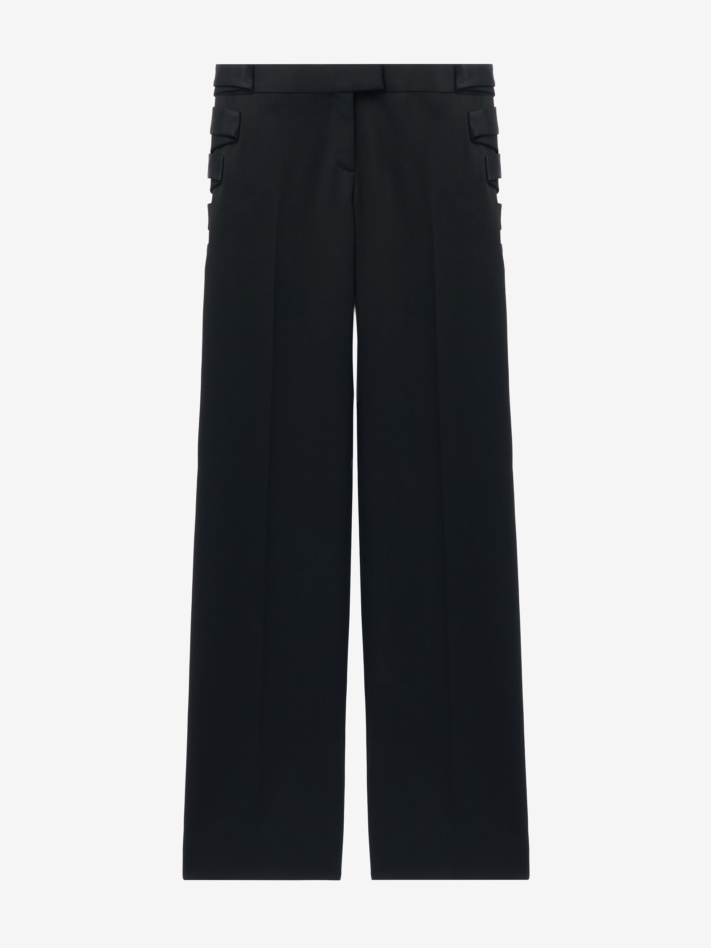 Women's Ribbon Frogging Tailored Trousers in Black in Fabric: 100% Wool -  Details: 80% Silk -  20% Polyester -  Pocket Lining: 100% Cotton | Alexander McQueen - image 1