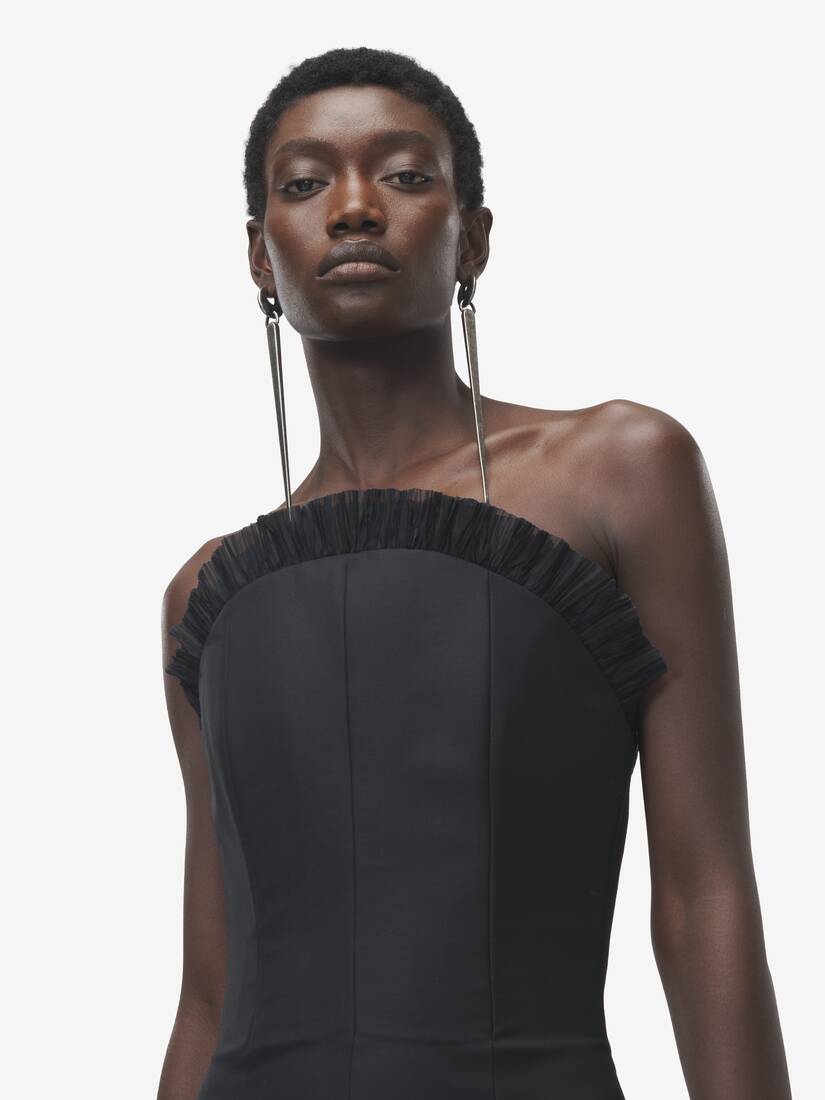 Crepon Trim Evening Dress | Alexander McQueen - image 5