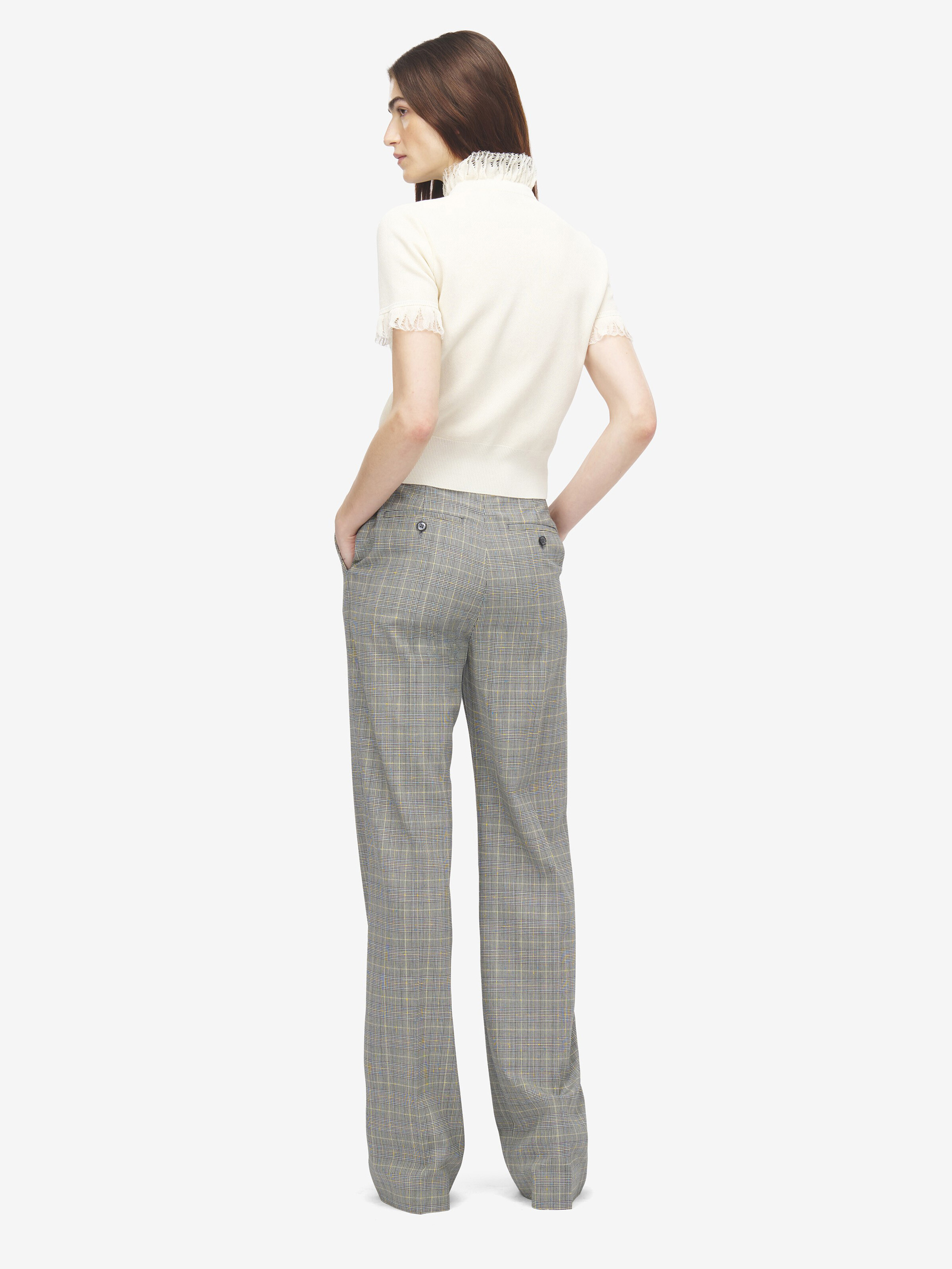 Haut En Maille À Volants Vieillis pour Femme en Blanc Ivoire in 46 % Coton, 28 % Soie, 26 % Viscose | Alexander McQueen - image 4