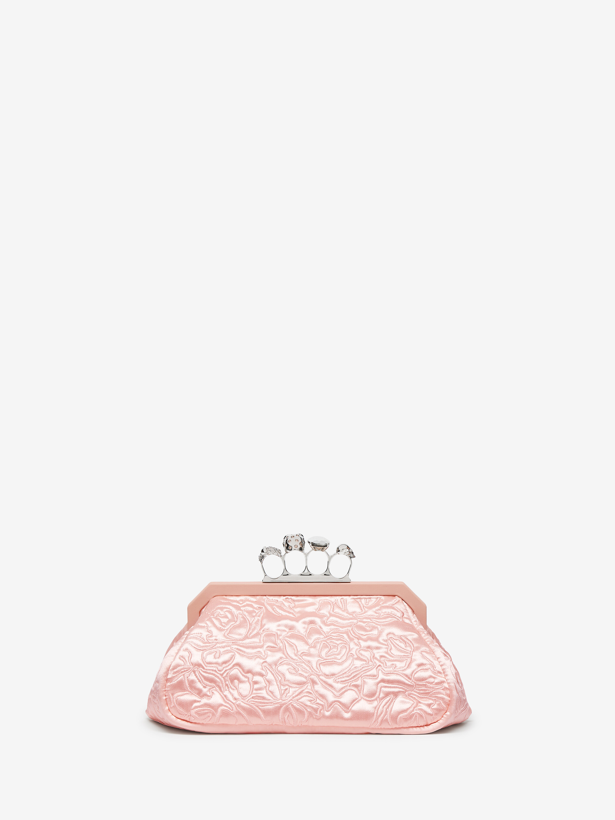 Women's Knuckle Soft Clutch in Pink in 100% Rayon | Alexander McQueen - image 4