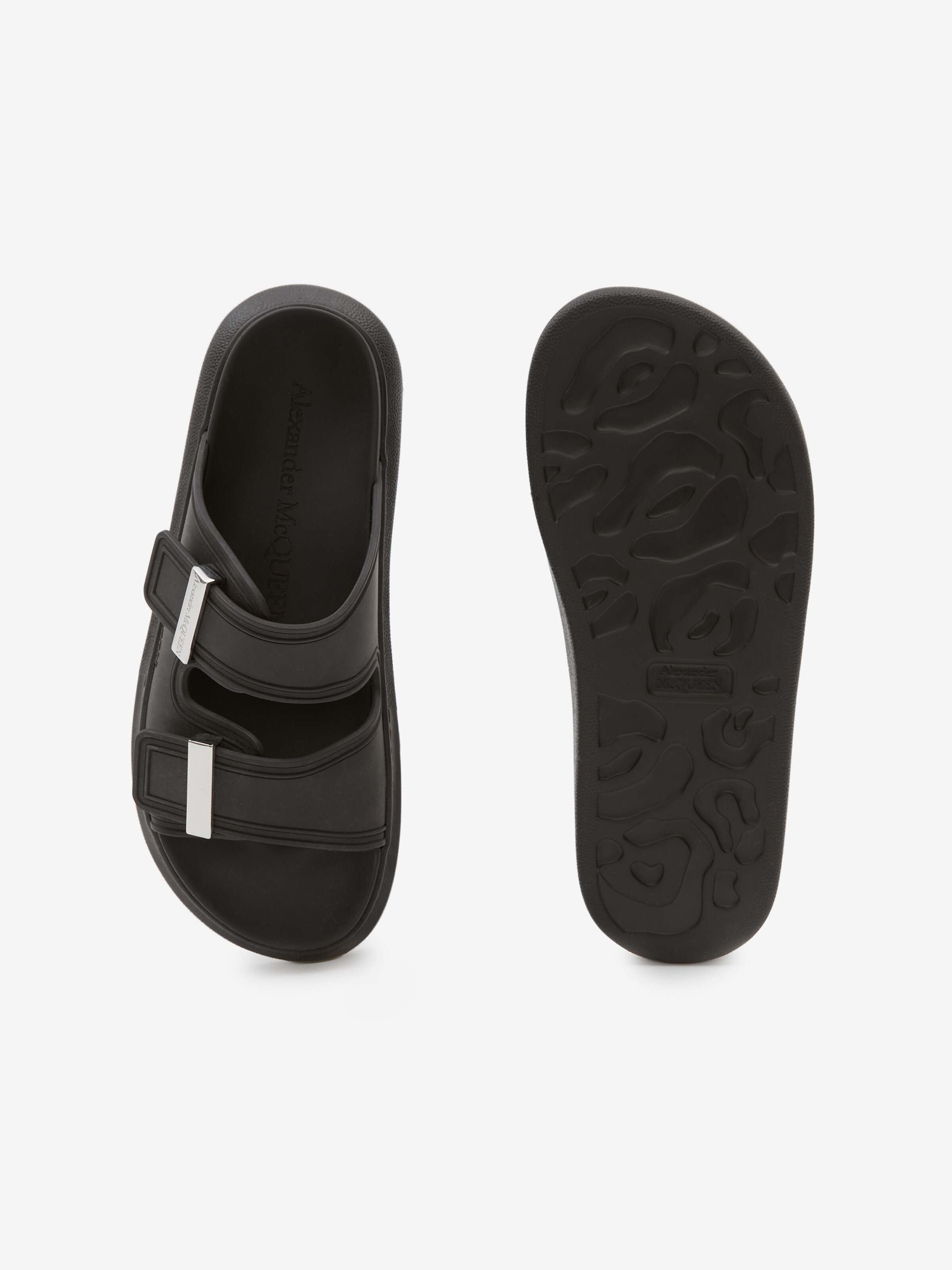 Women's Hybrid Slide in Black/Silver in Rubber | Alexander McQueen - image 4