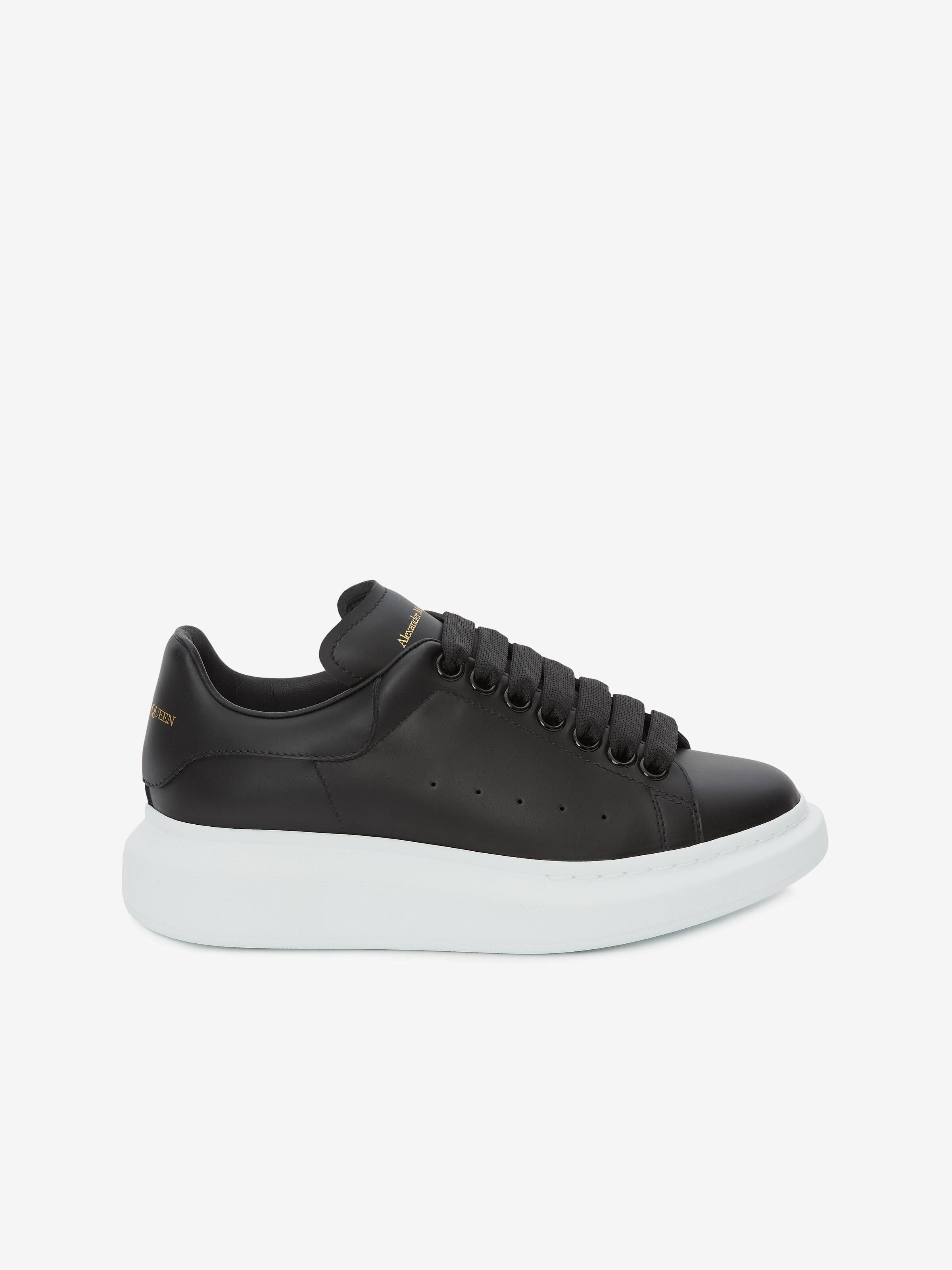 Women's Oversized Sneaker in Black in Calf Leather | Alexander McQueen - image 1
