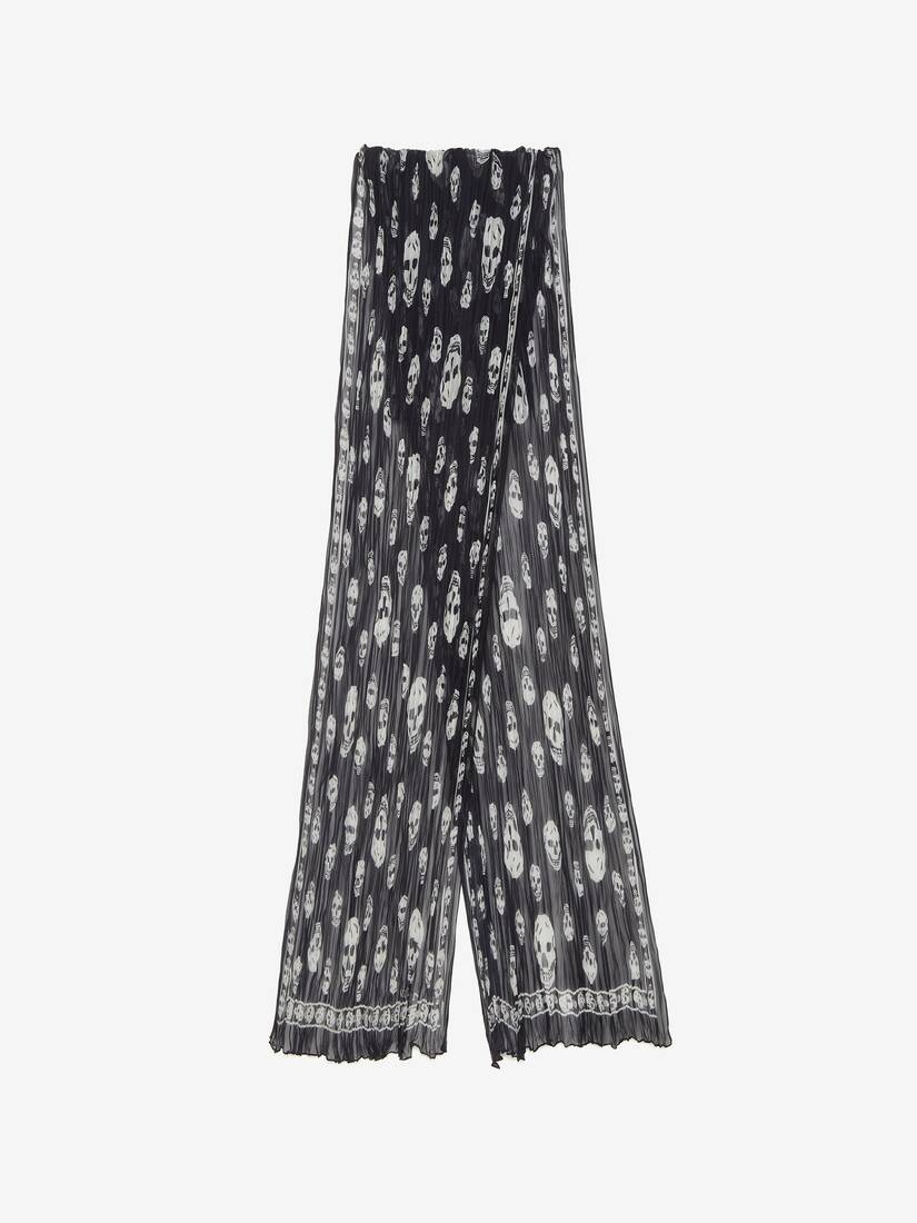 Pleated Skull Scarf | Alexander McQueen - image 1
