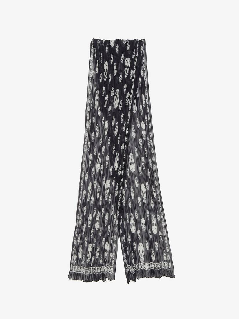 Pleated Skull Scarf | Alexander McQueen - image 1