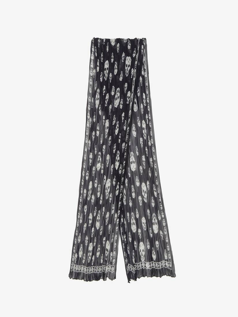 Pleated Skull Scarf | Alexander McQueen - image 1