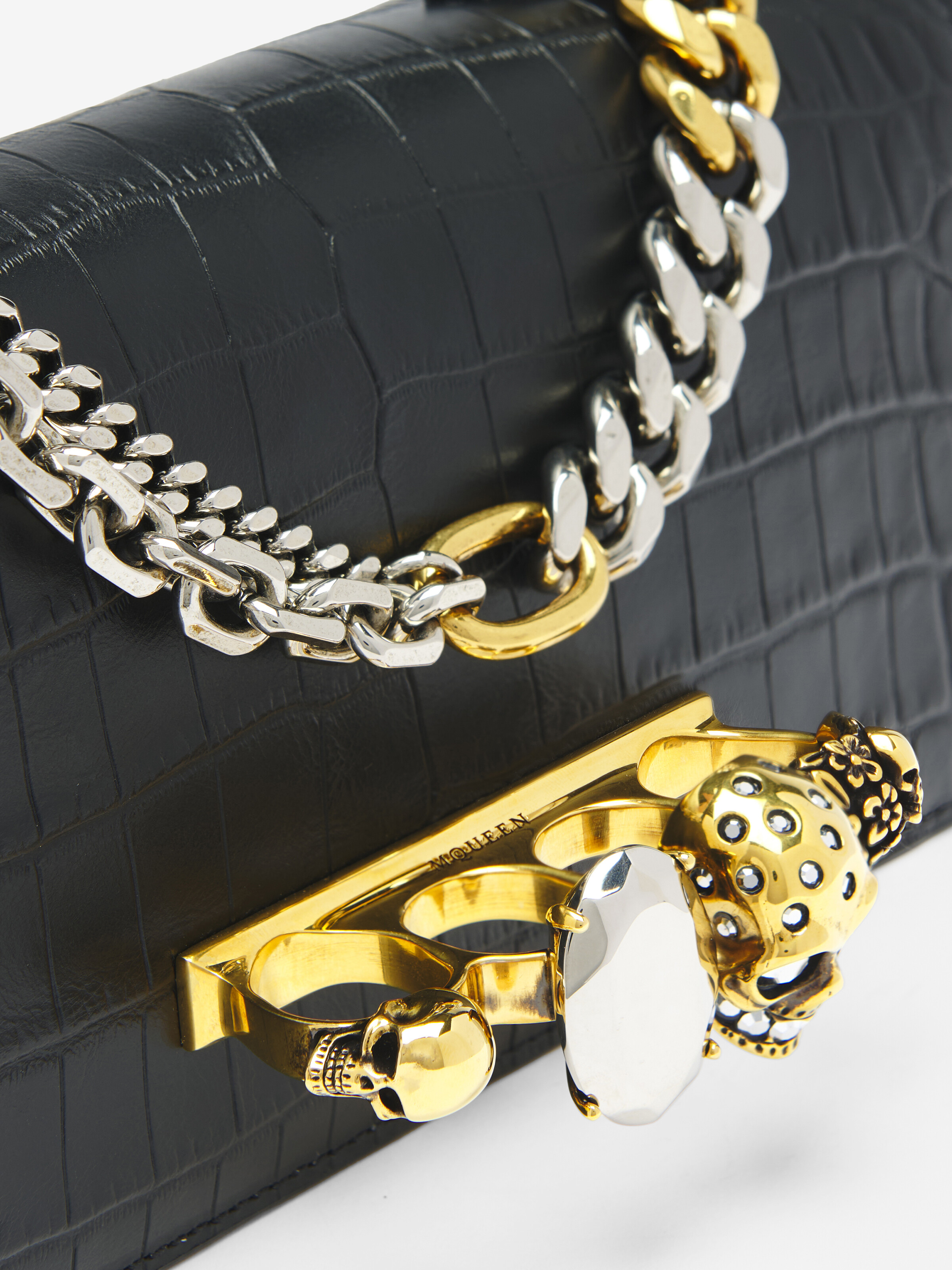 Mini Sac Jewelled pour Femme en Noir in Cuir de veau | Alexander McQueen - image 6