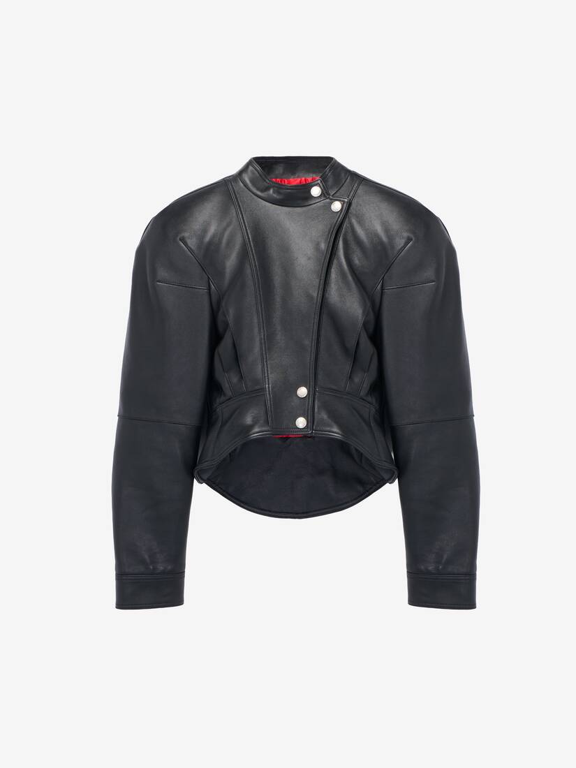 Sculpted Shoulder Leather Jacket | Alexander McQueen - image 1