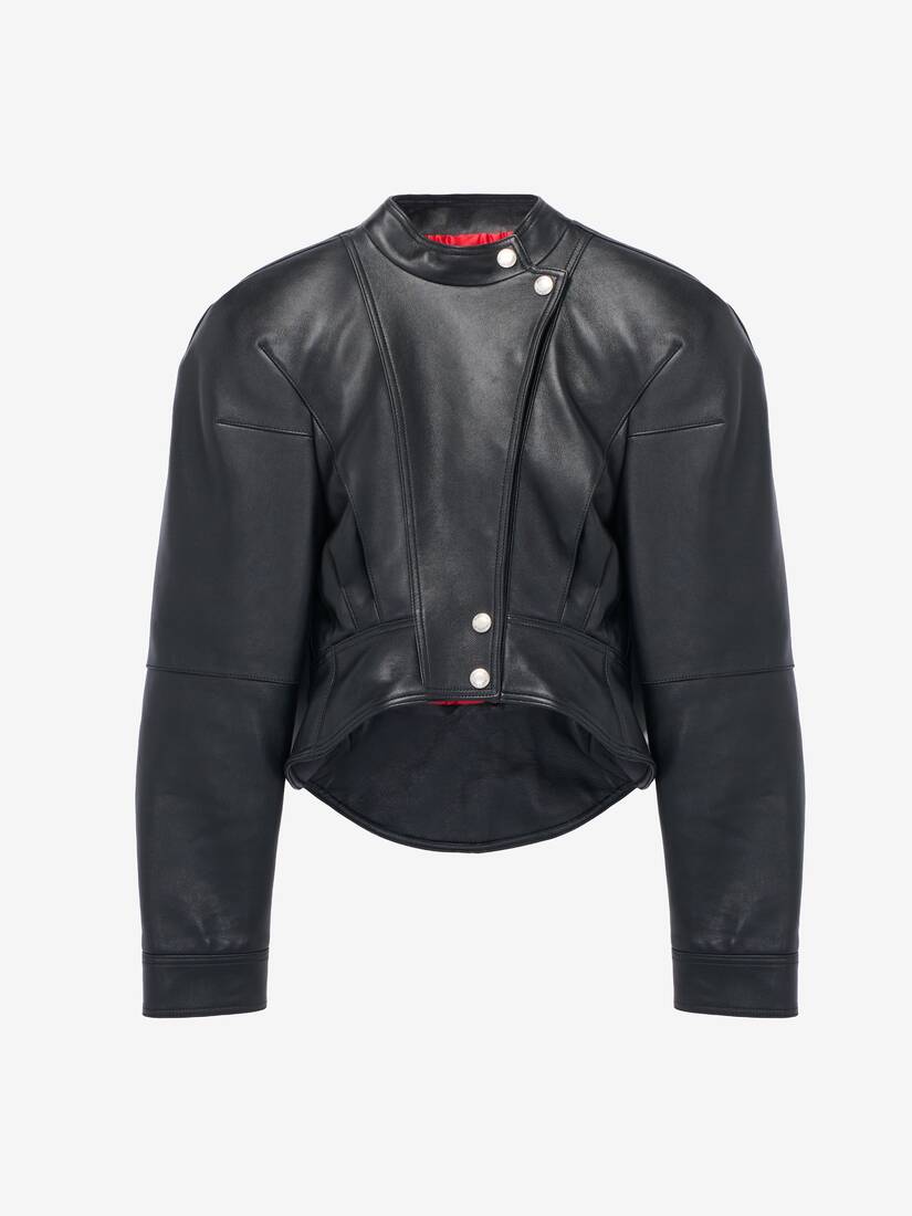 Sculpted Shoulder Leather Jacket | Alexander McQueen - image 1