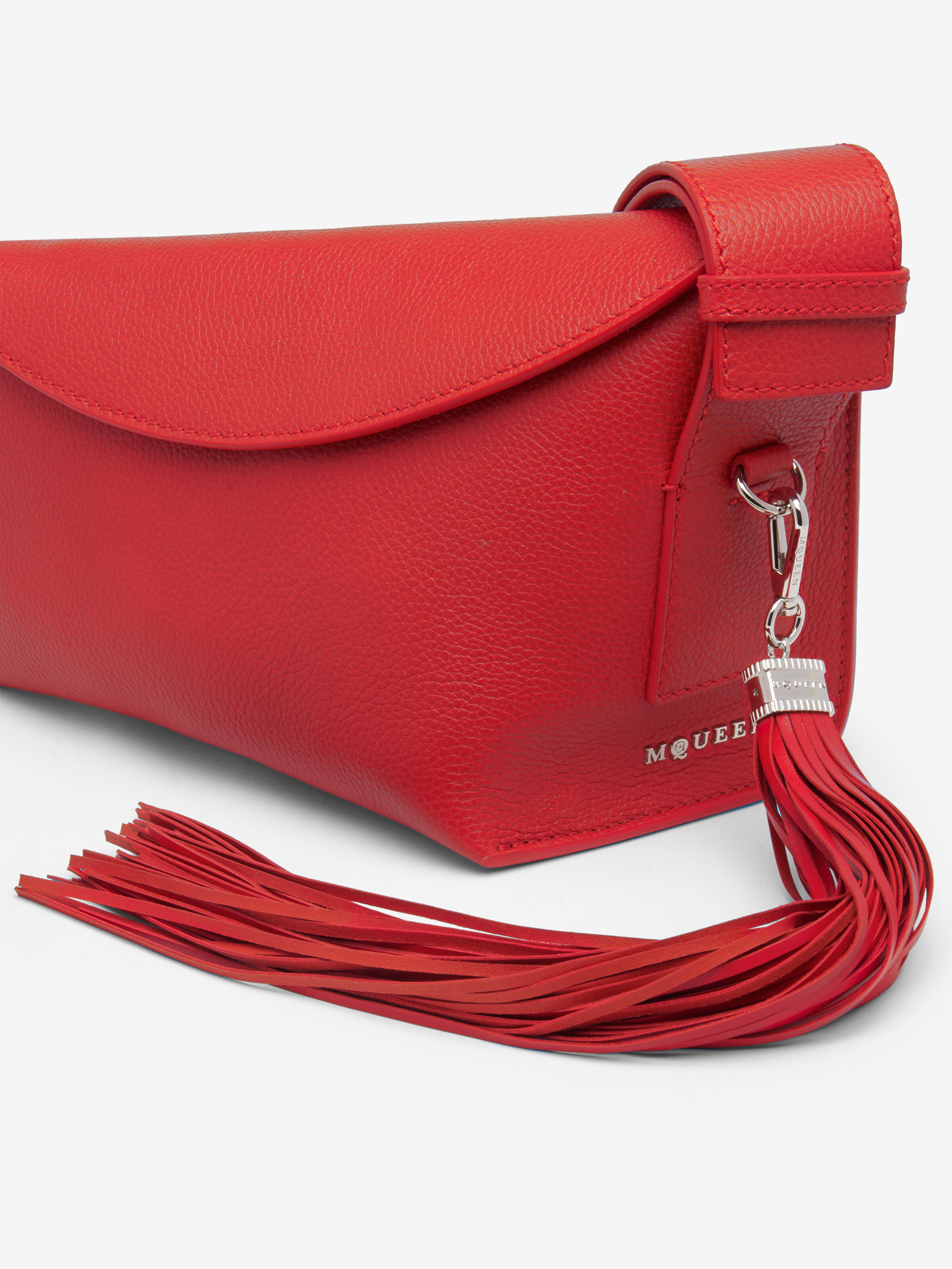 Women's Leather Tassel Charm in Red in 100% Lamb Leather | Alexander McQueen - image 3