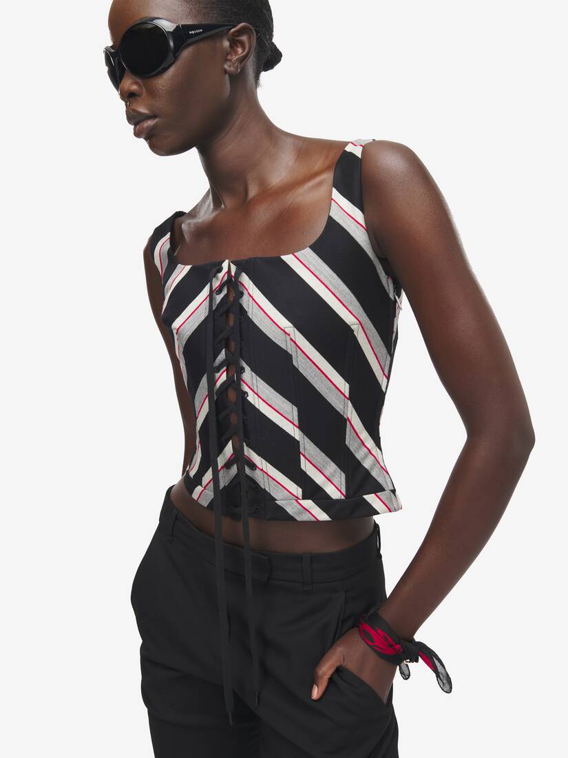 Top corset chevrons rayés | Alexander McQueen - image 5
