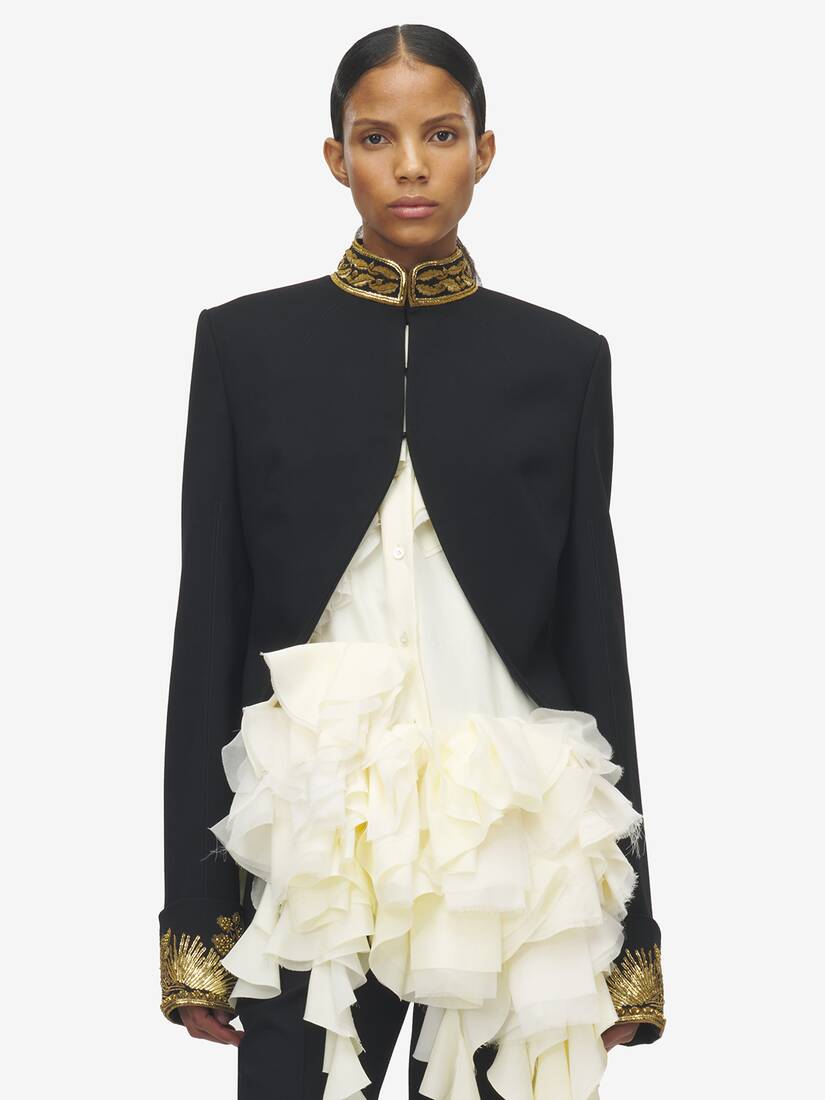 Goldwork Border Embroidery Cutaway Jacket