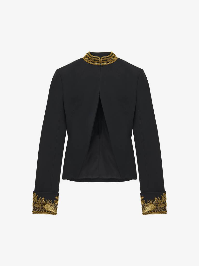Cutaway-Jacke mit Goldwork-Bordürenstickerei | Alexander McQueen - image 1