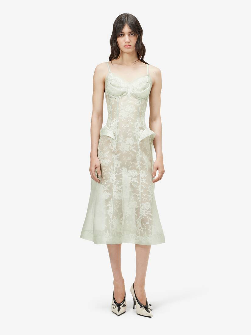 Floral Lace Midi Dress | Alexander McQueen - image 2