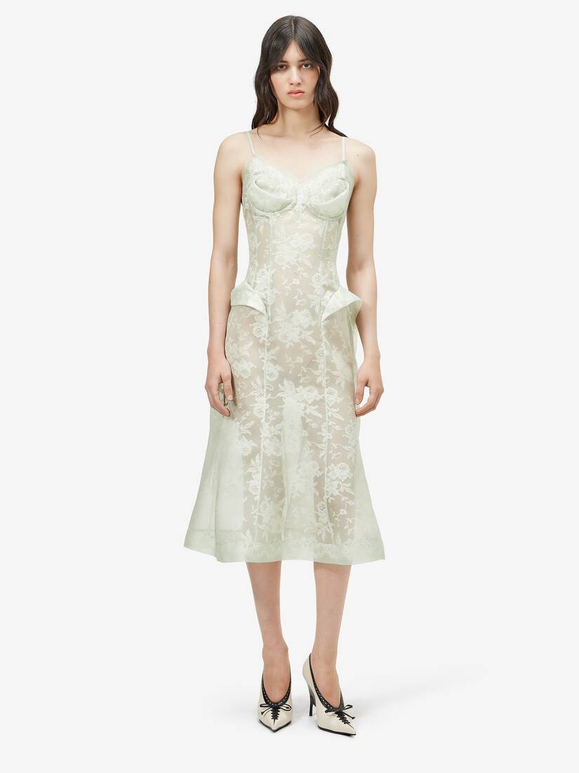 Floral Lace Midi Dress | Alexander McQueen - image 2