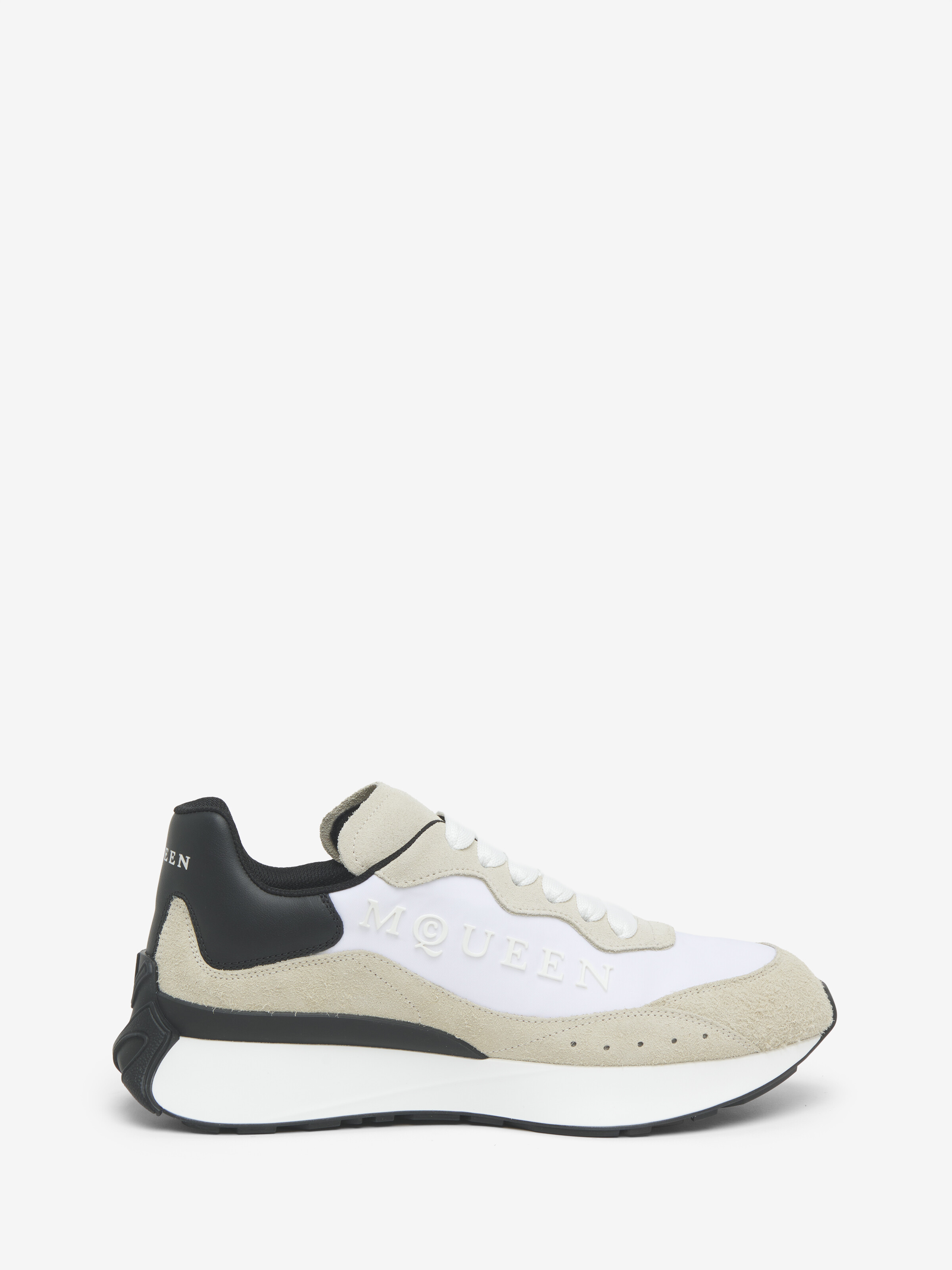 Men's Sprint Runner in Light Grey in Upper: 70% Polyester, 30% Polyamide. Sole: Calf Leather | Alexander McQueen - image 1
