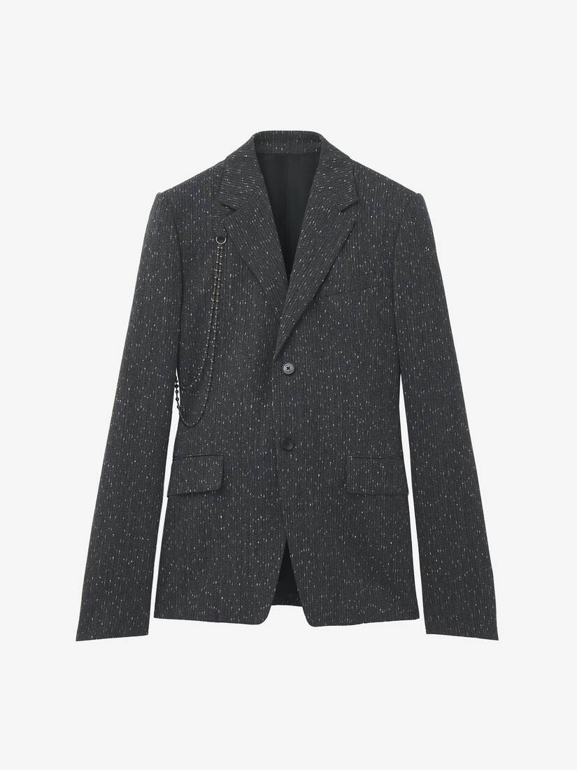 Veste à boutonnage simple et fines rayures mouchetées | Alexander McQueen - image 1