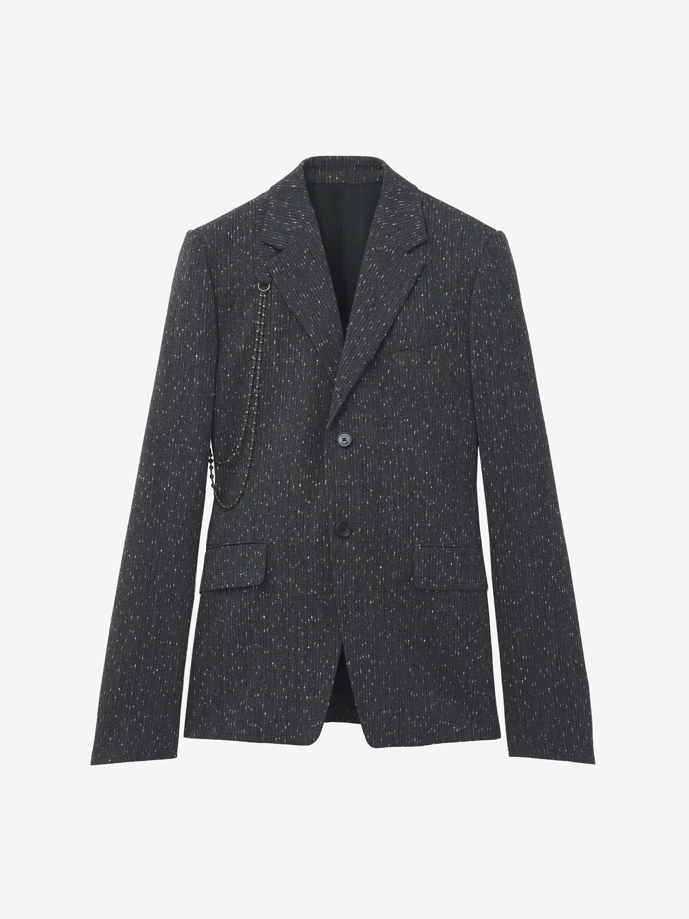 Veste à boutonnage simple et fines rayures mouchetées pour Homme en Gris Mélangé in 99% Laine, 1% Polyamide | Alexander McQueen - image 1