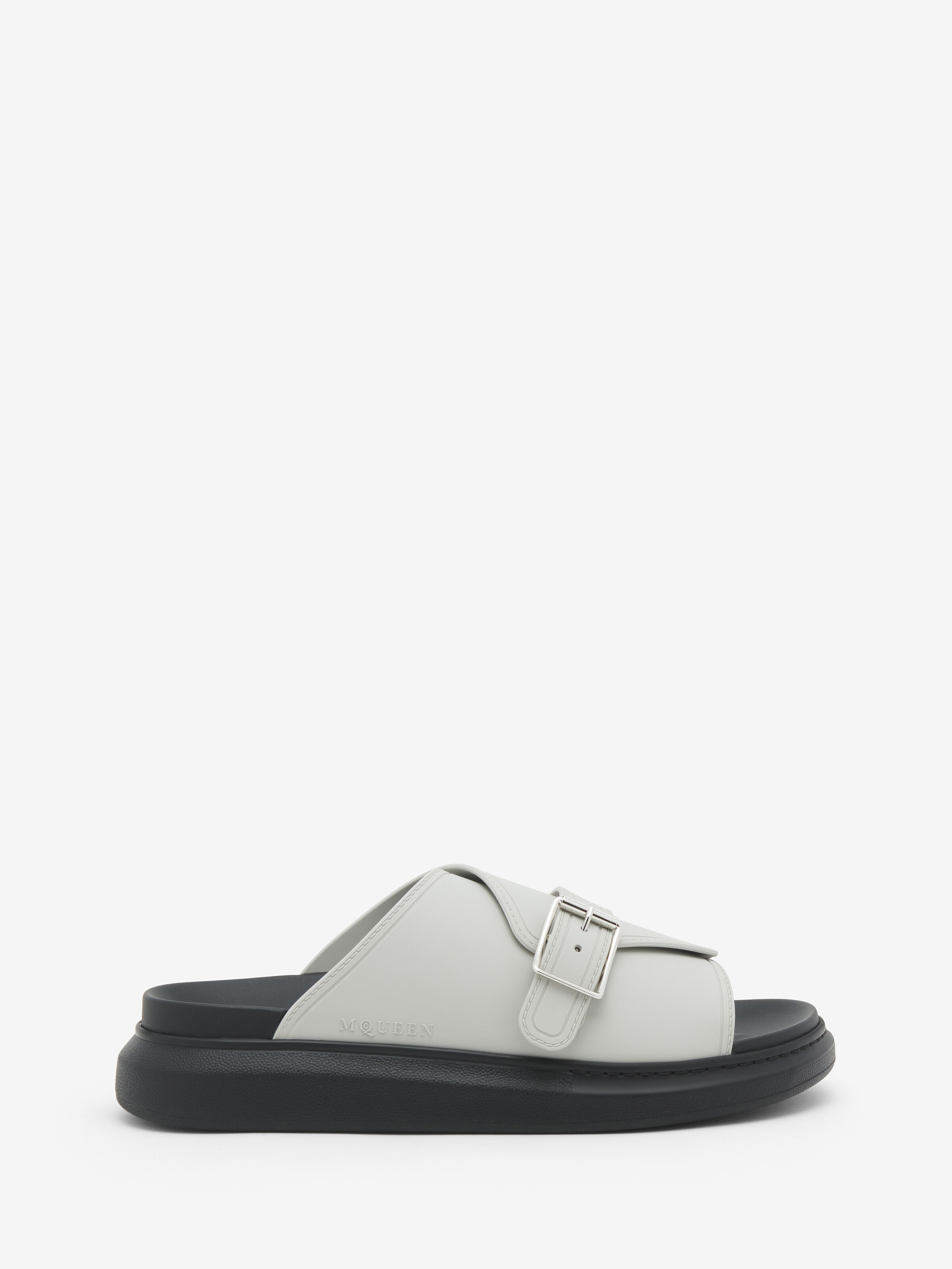 Men's Hybrid Buckle Sandal in Light Grey in TPU | Alexander McQueen - image 1