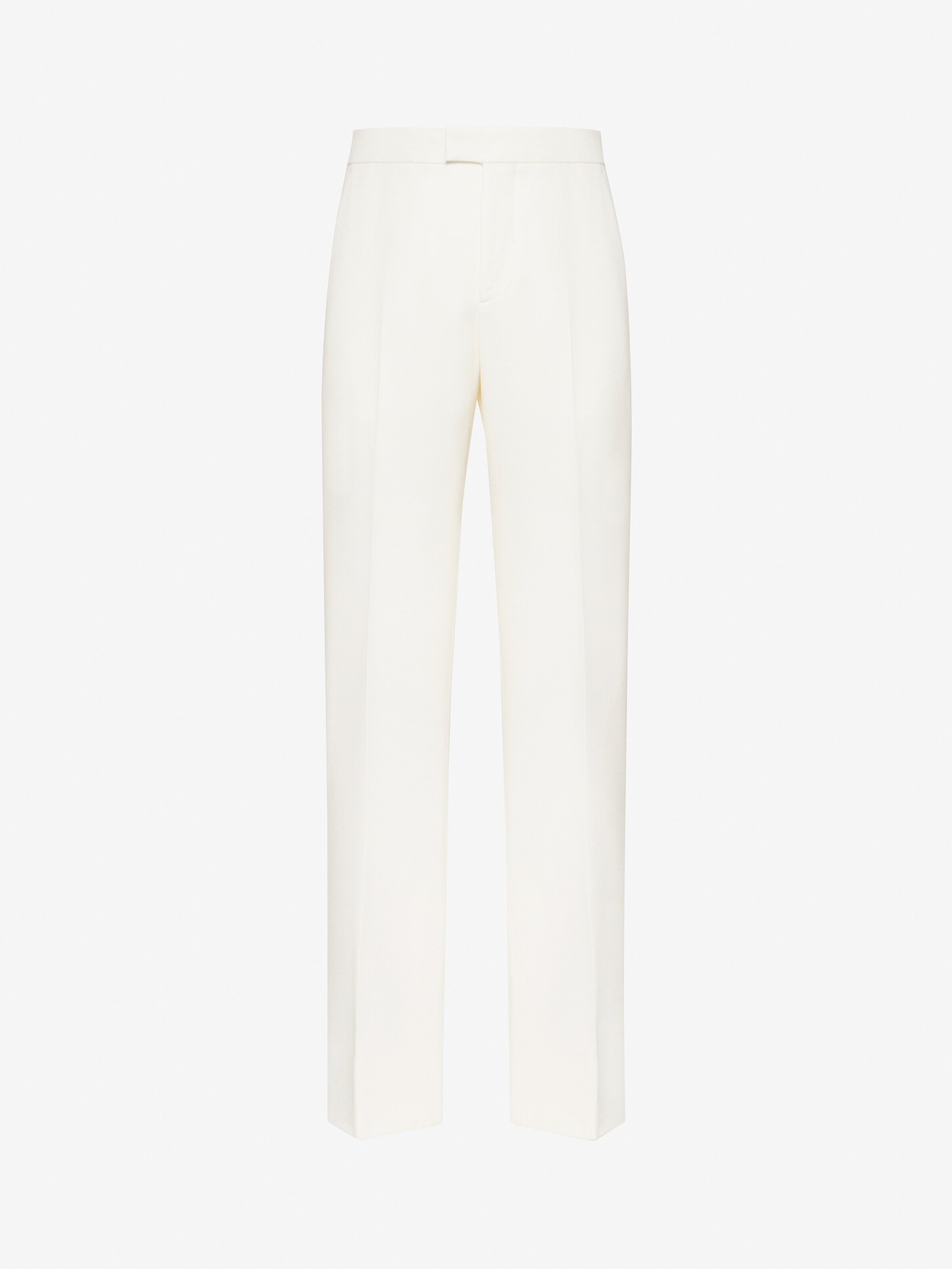 Men's Wide Leg Trousers in Soft White in 100% Wool | Alexander McQueen - image 2