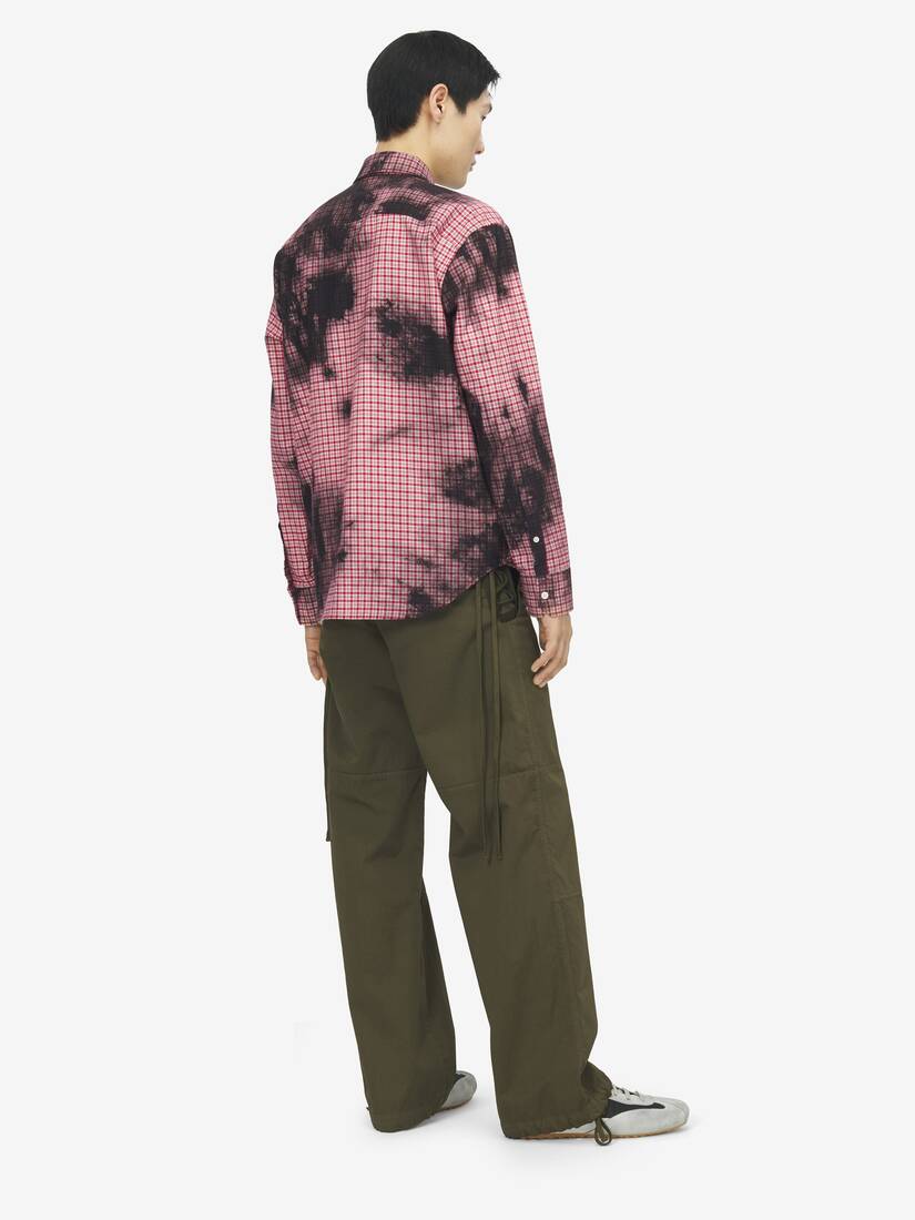 Flannel Check Tie-Dye Shirt | Alexander McQueen - image 4
