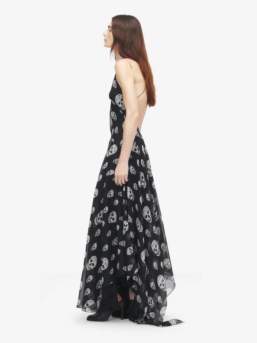 Silk Skull Print Evening Dress | Alexander McQueen - image 3