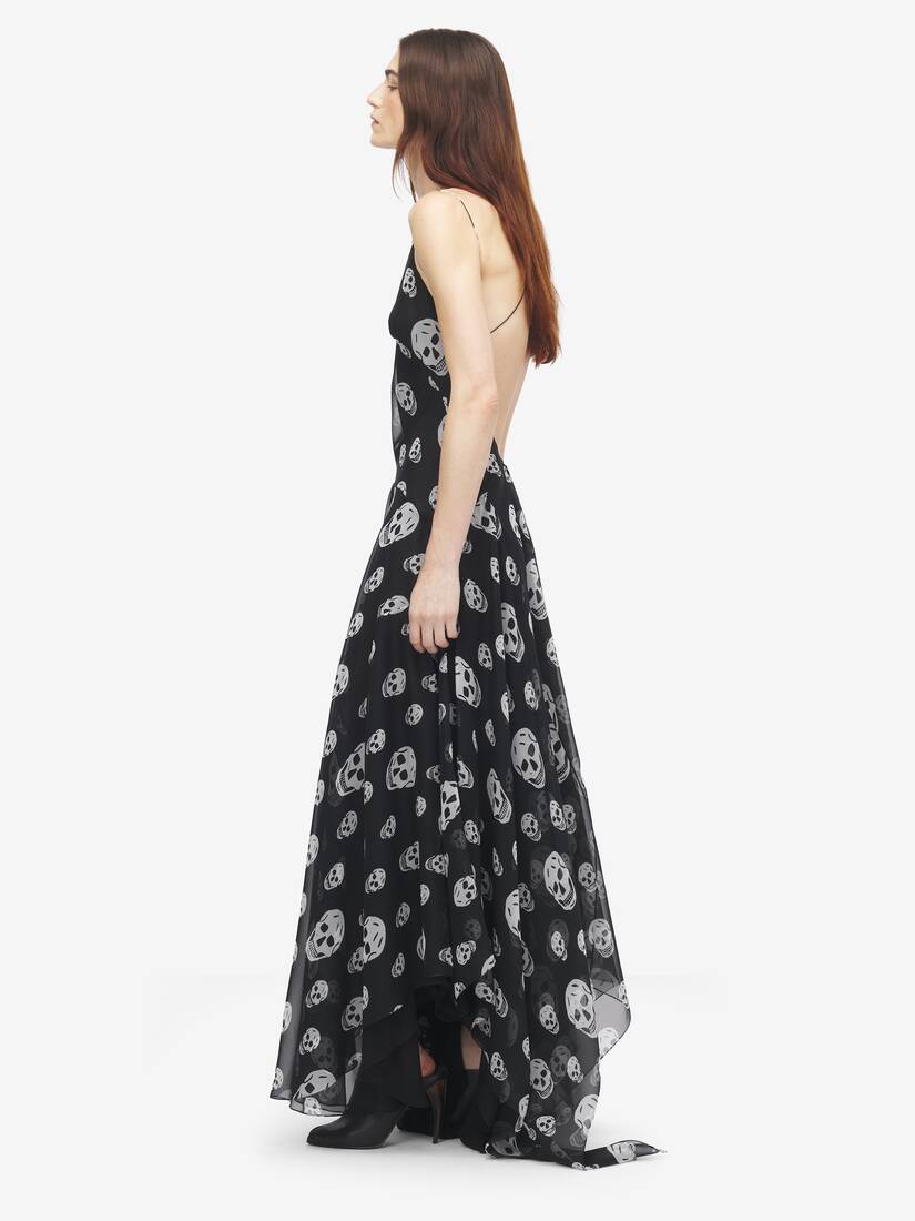 Silk Skull Print Evening Dress | Alexander McQueen - image 3