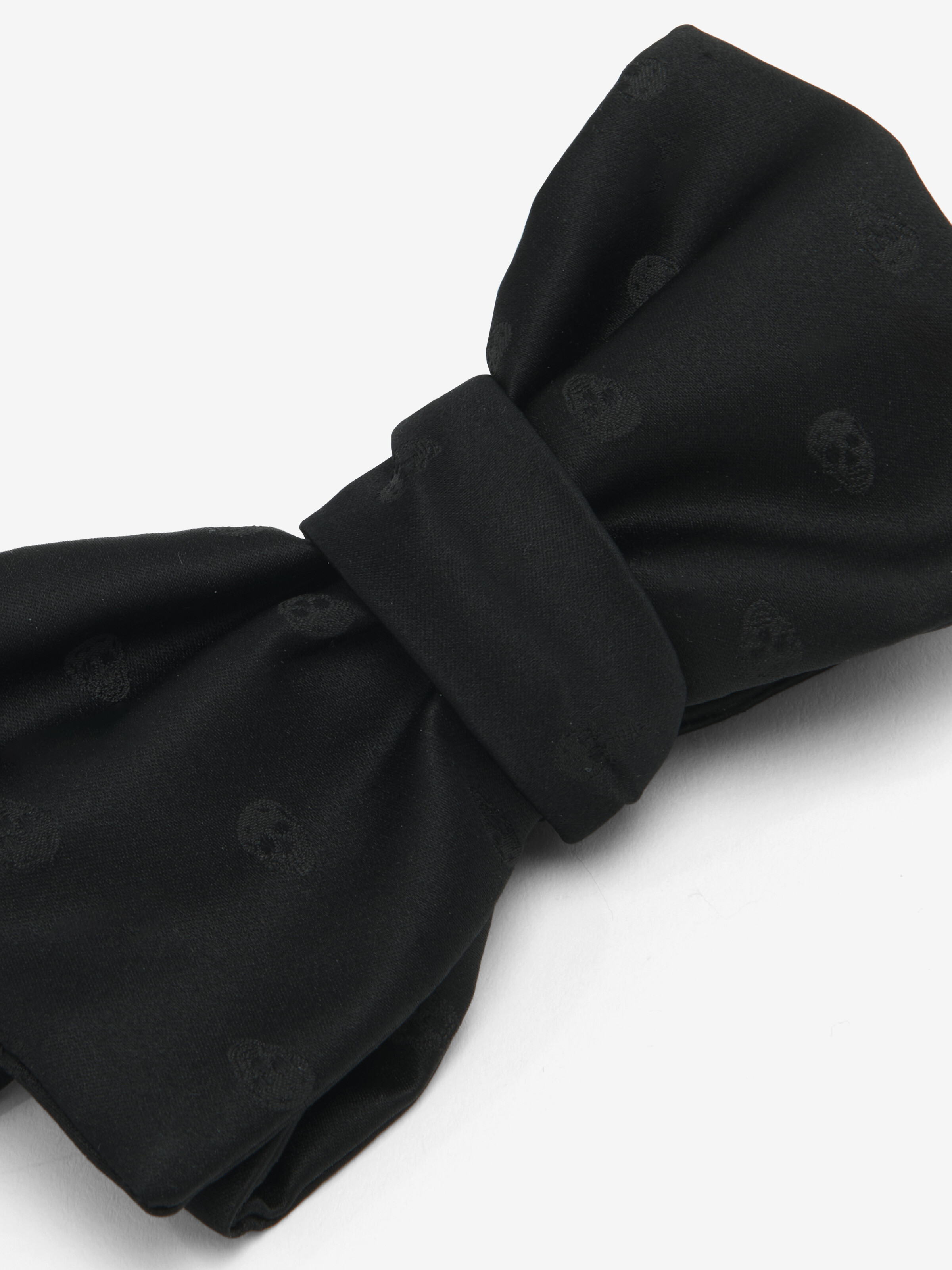 Women's Frayed Detail Bow Tie in Black in 100% Silk | Alexander McQueen - image 2