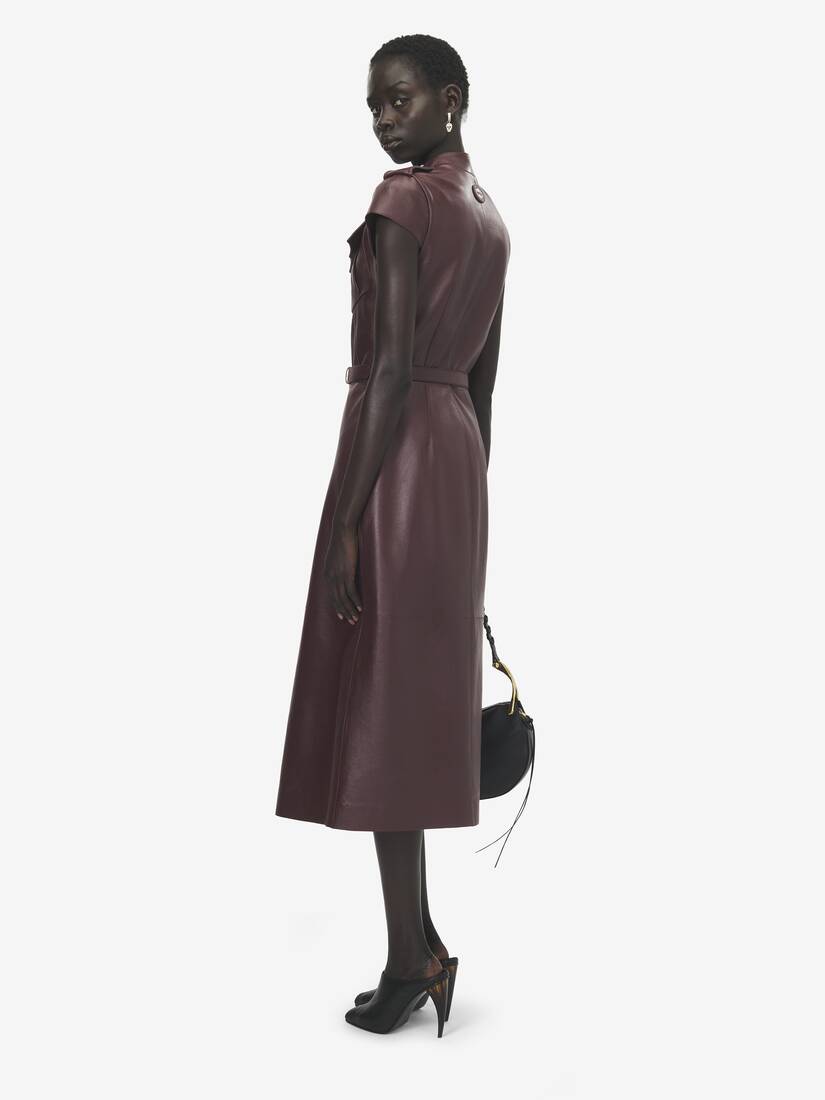 Leather Uniform Midi Dress | Alexander McQueen - image 4