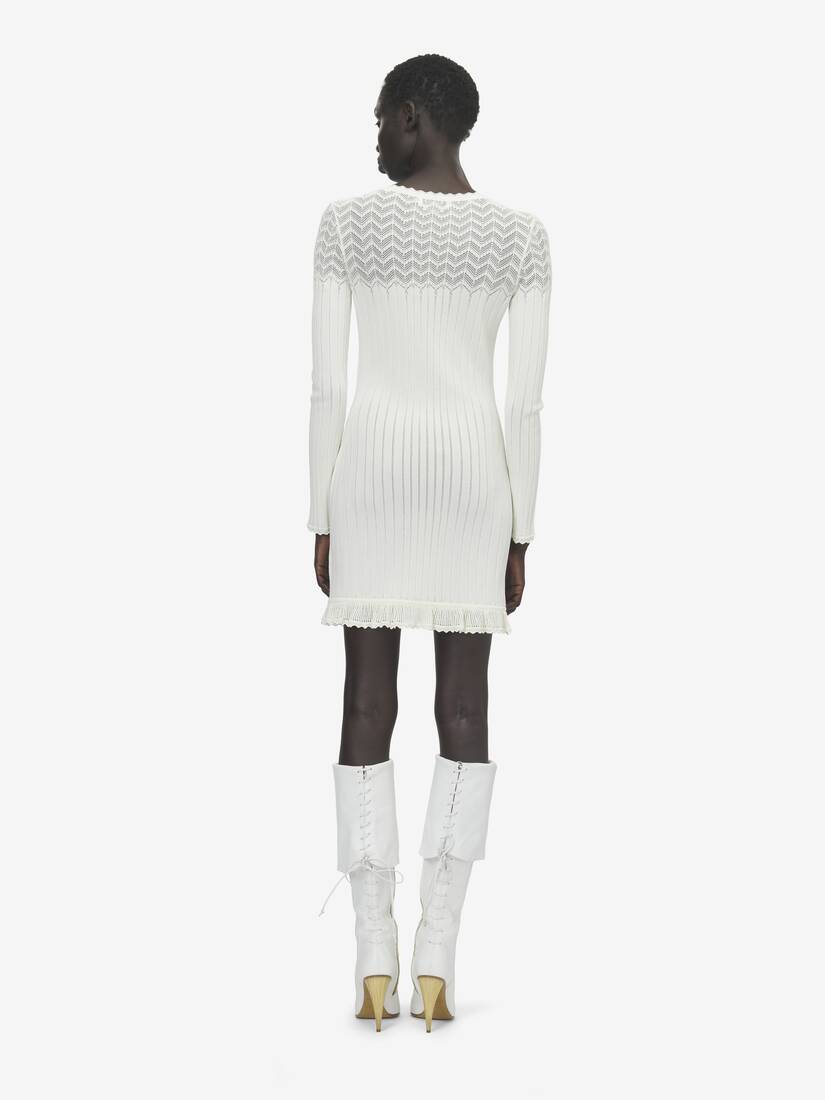 Pointelle Knit Mini Dress | Alexander McQueen - image 4