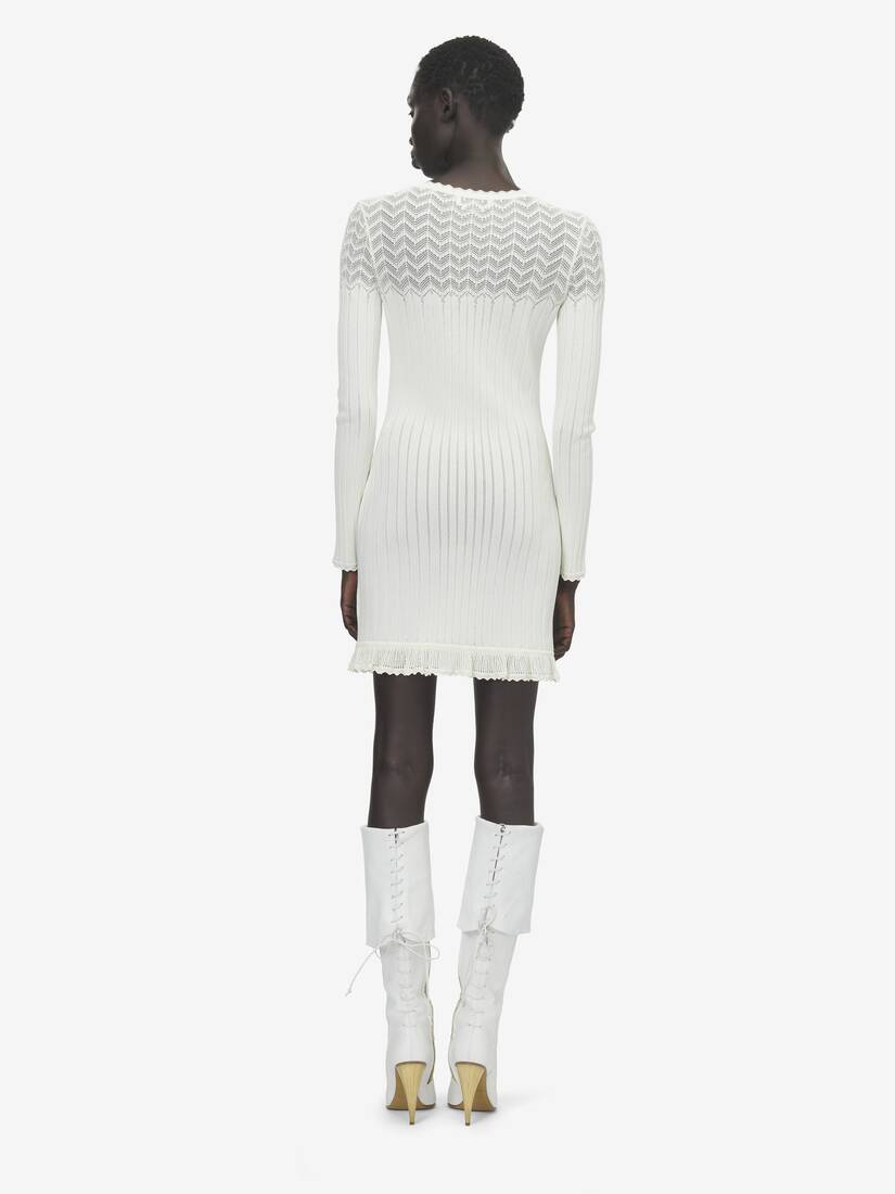 Pointelle Knit Mini Dress | Alexander McQueen - image 4