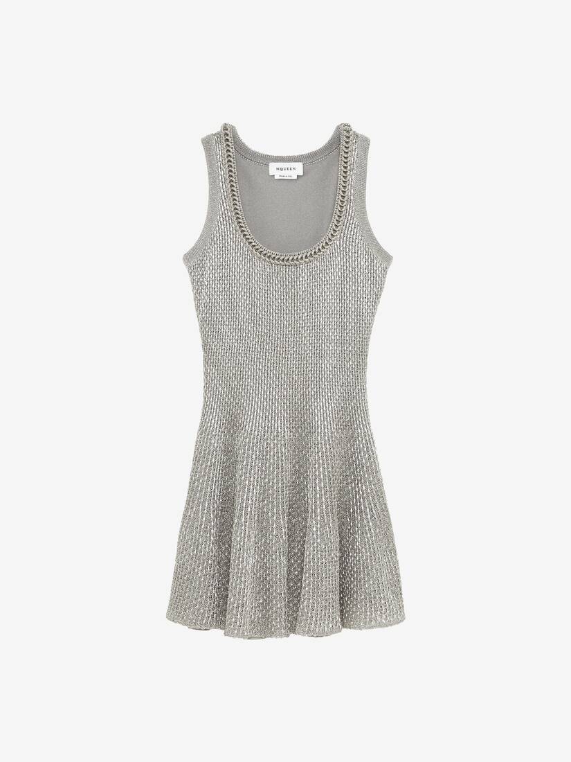 Metallic Knit Mini Dress | Alexander McQueen - image 1