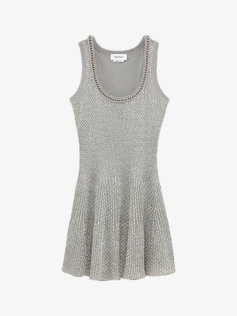 Metallic Knit Mini Dress | Alexander McQueen - image 1