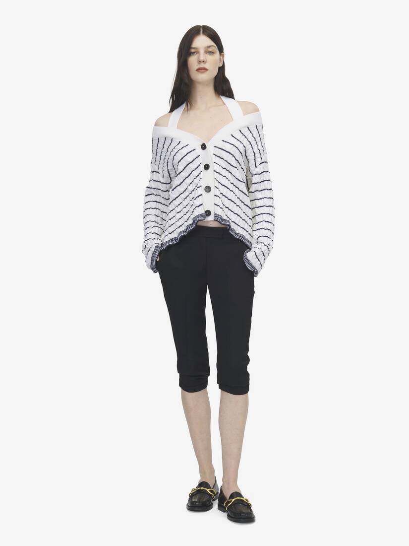 Cardigan rayé à épaules dénudées | Alexander McQueen - image 2